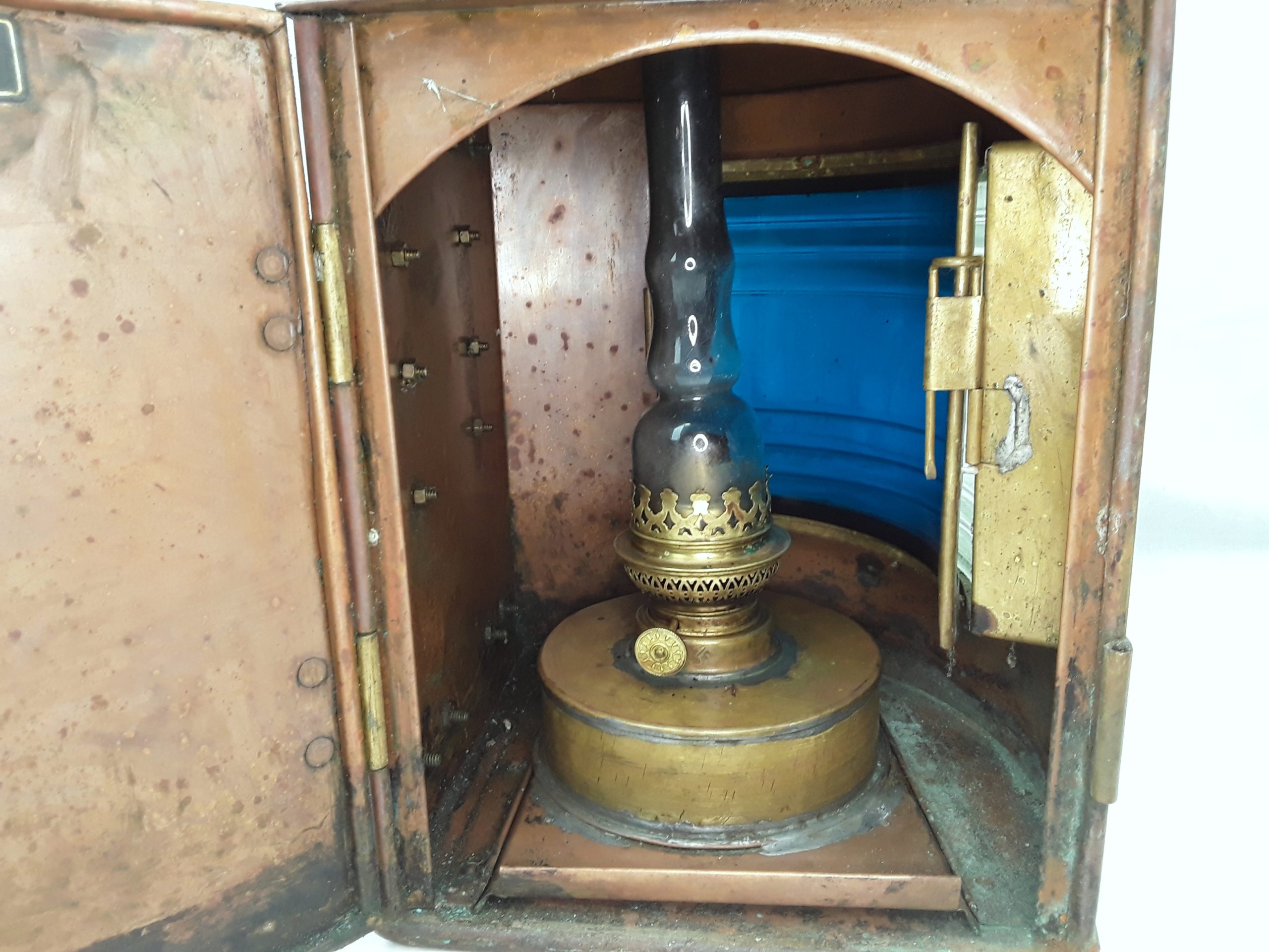 Norwegian Ships Copper Starboard Side Oil Lantern - Image 4