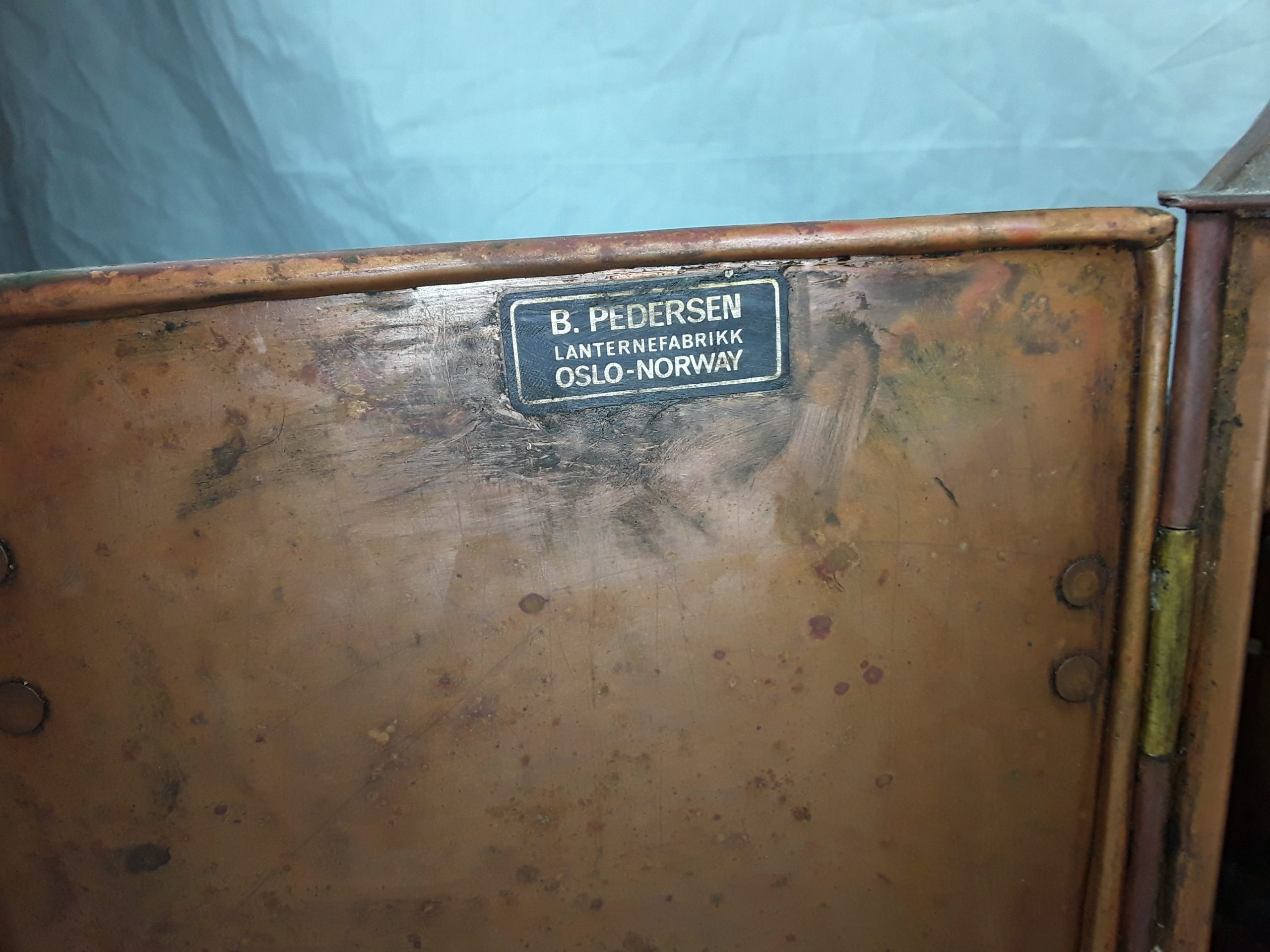 Norwegian Ships Copper Starboard Side Oil Lantern - Image 5