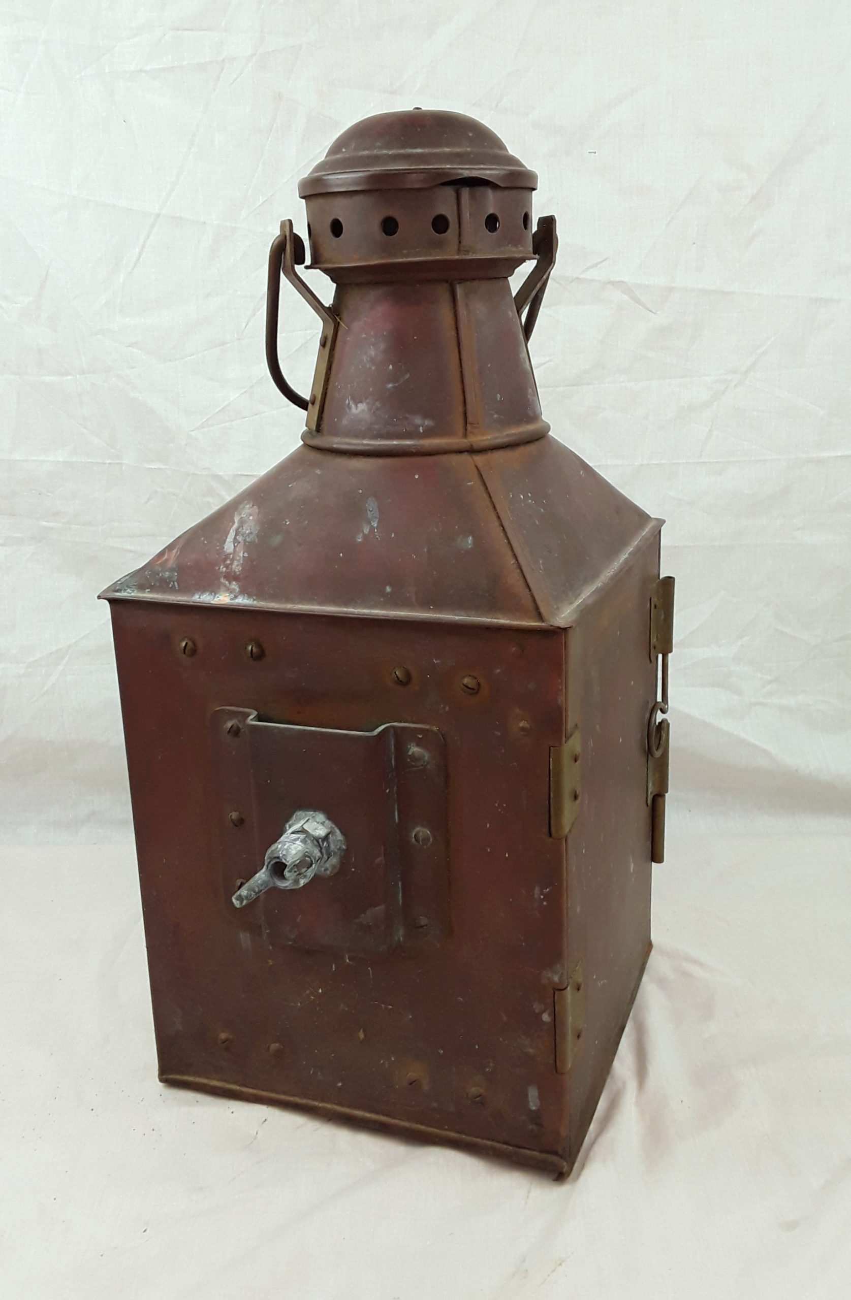 Norwegian Ships Copper Starboard Side Oil Lantern - Image 8