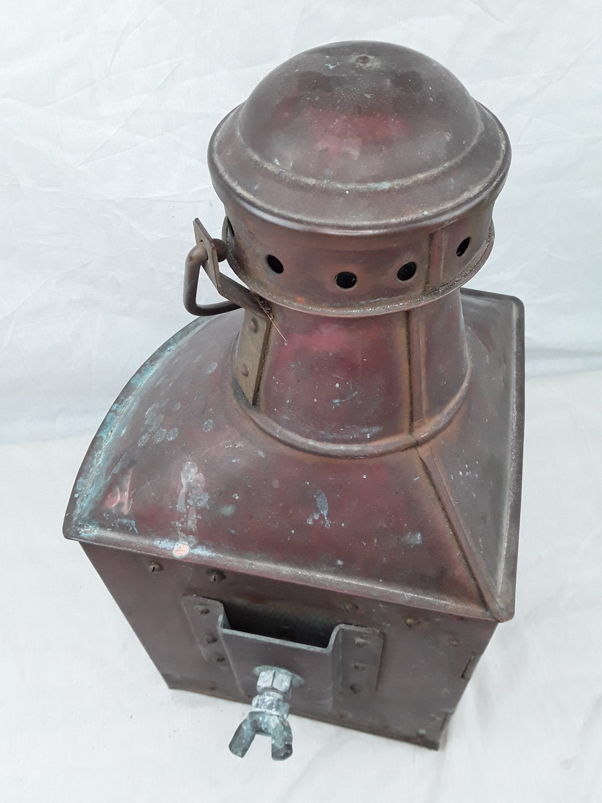 Norwegian Ships Copper Starboard Side Oil Lantern - Image 9