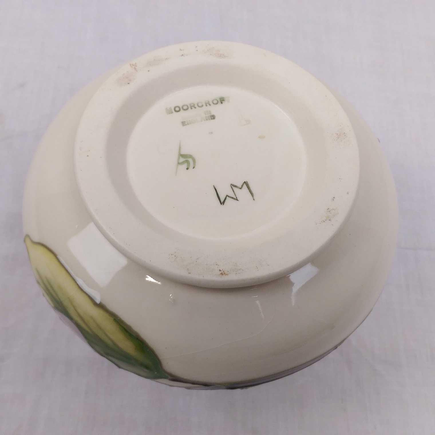 Moorcroft Hibiscus Pattern Squat Vase c1992 - Image 5