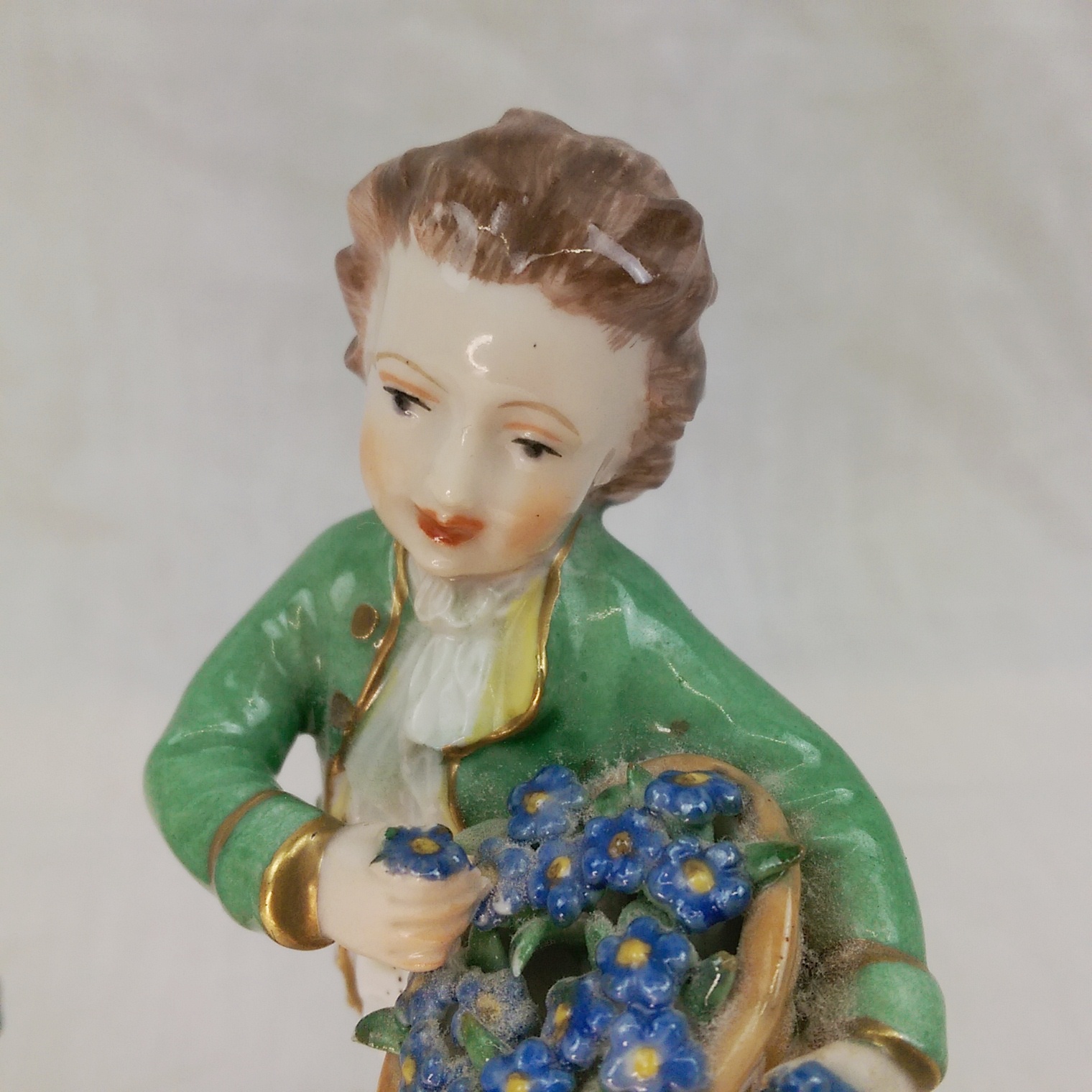 c1910 Carl Thieme Dresden Porcelain Fruit And Flower Seller Figurines - Image 2