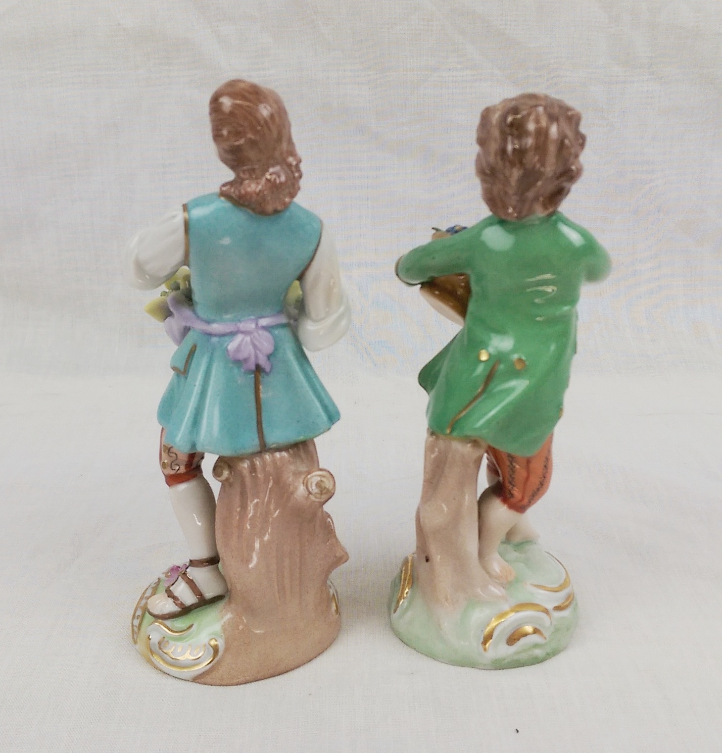 c1910 Carl Thieme Dresden Porcelain Fruit And Flower Seller Figurines - Image 6