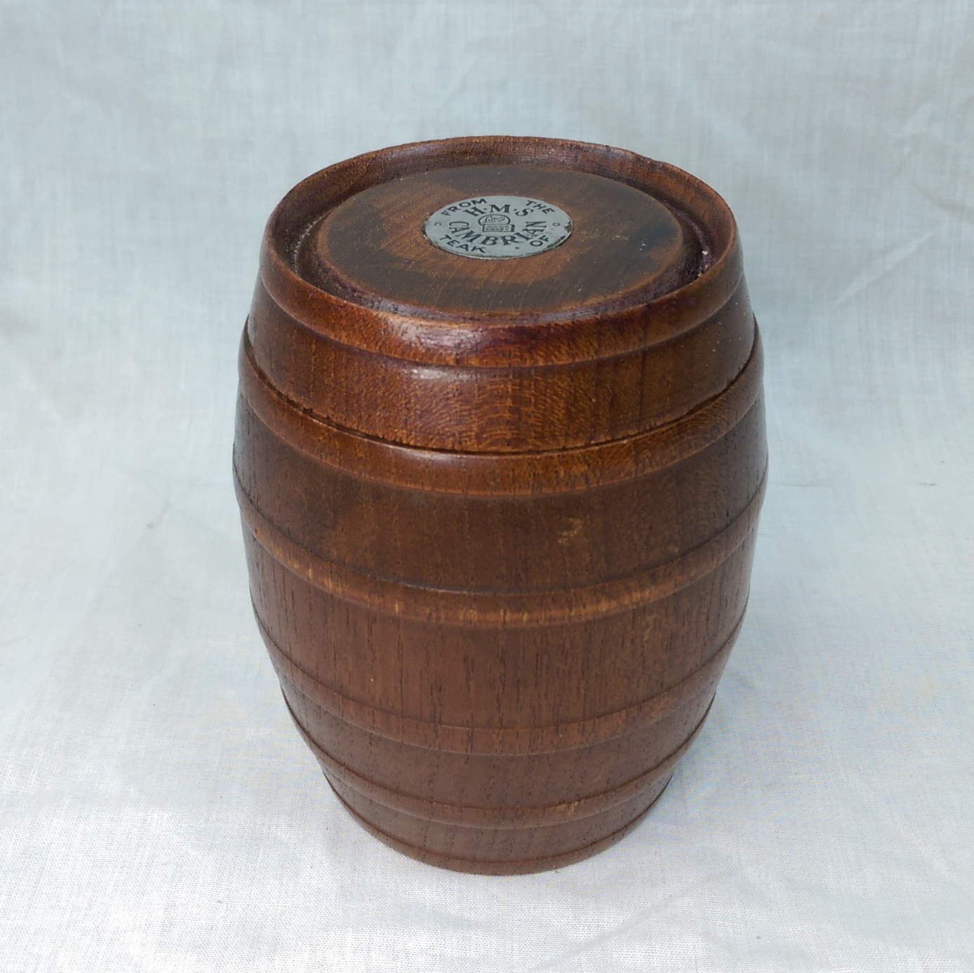 Barrel Made From The Teak Of HMS Cambrian