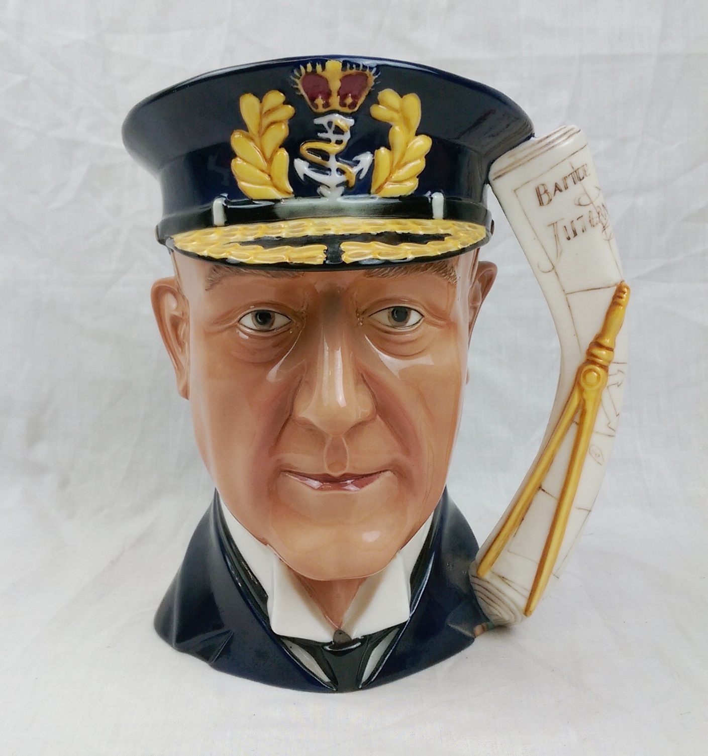 Franklin Mint Maritime Trust Large Porcelain Character Jug – Admiral Lord Jellicoe