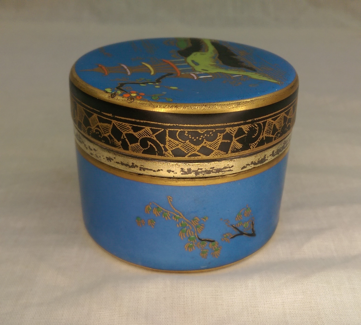 c1925 G.B. & Sons Porcelain & Sterling Silver Match Strike With Cover - Image 11