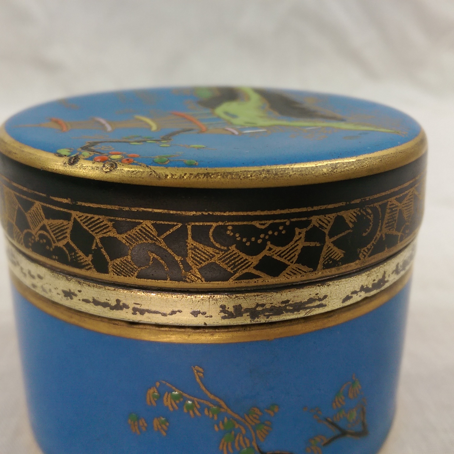 c1925 G.B. & Sons Porcelain & Sterling Silver Match Strike With Cover - Image 12