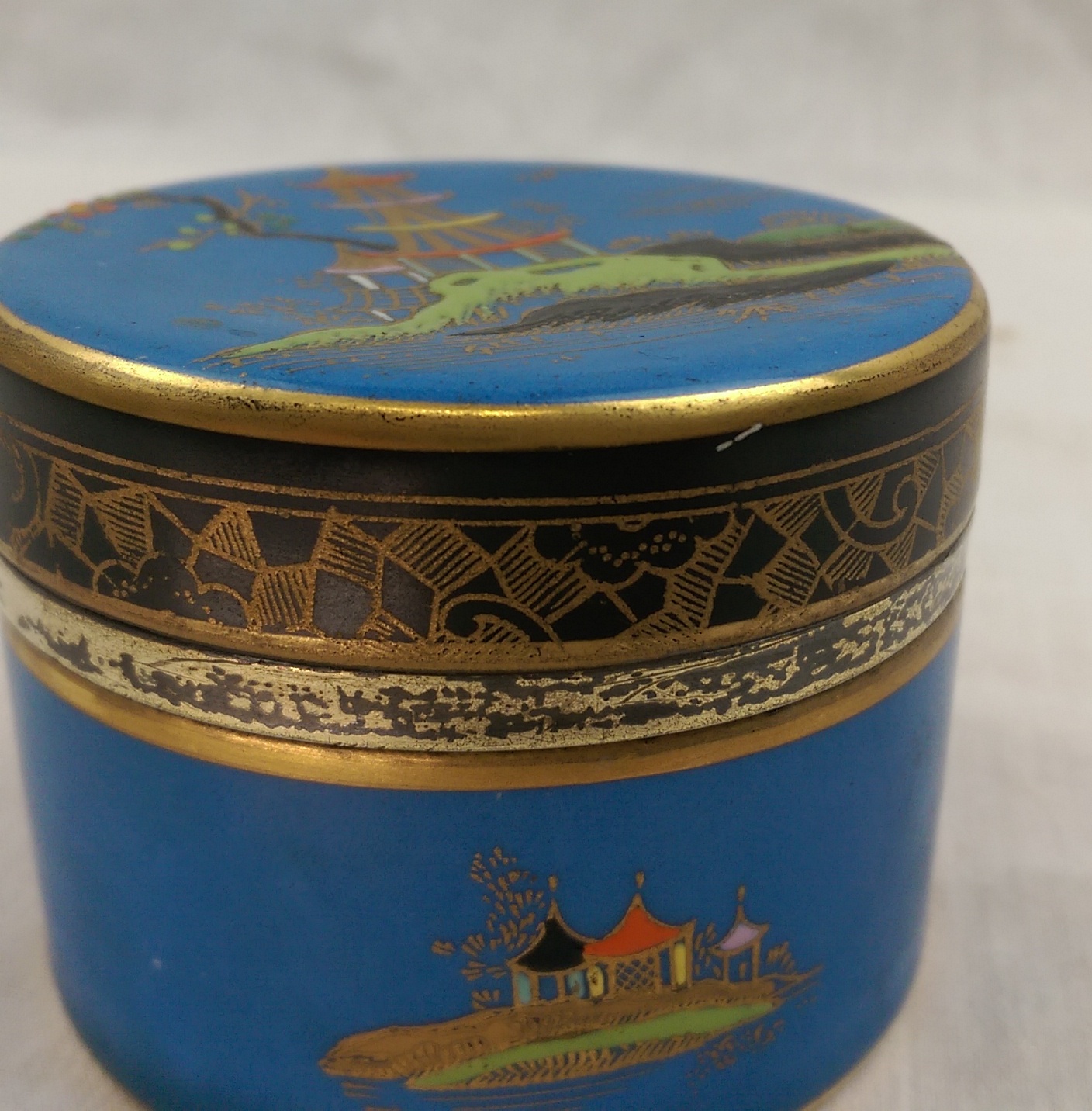 c1925 G.B. & Sons Porcelain & Sterling Silver Match Strike With Cover - Image 13