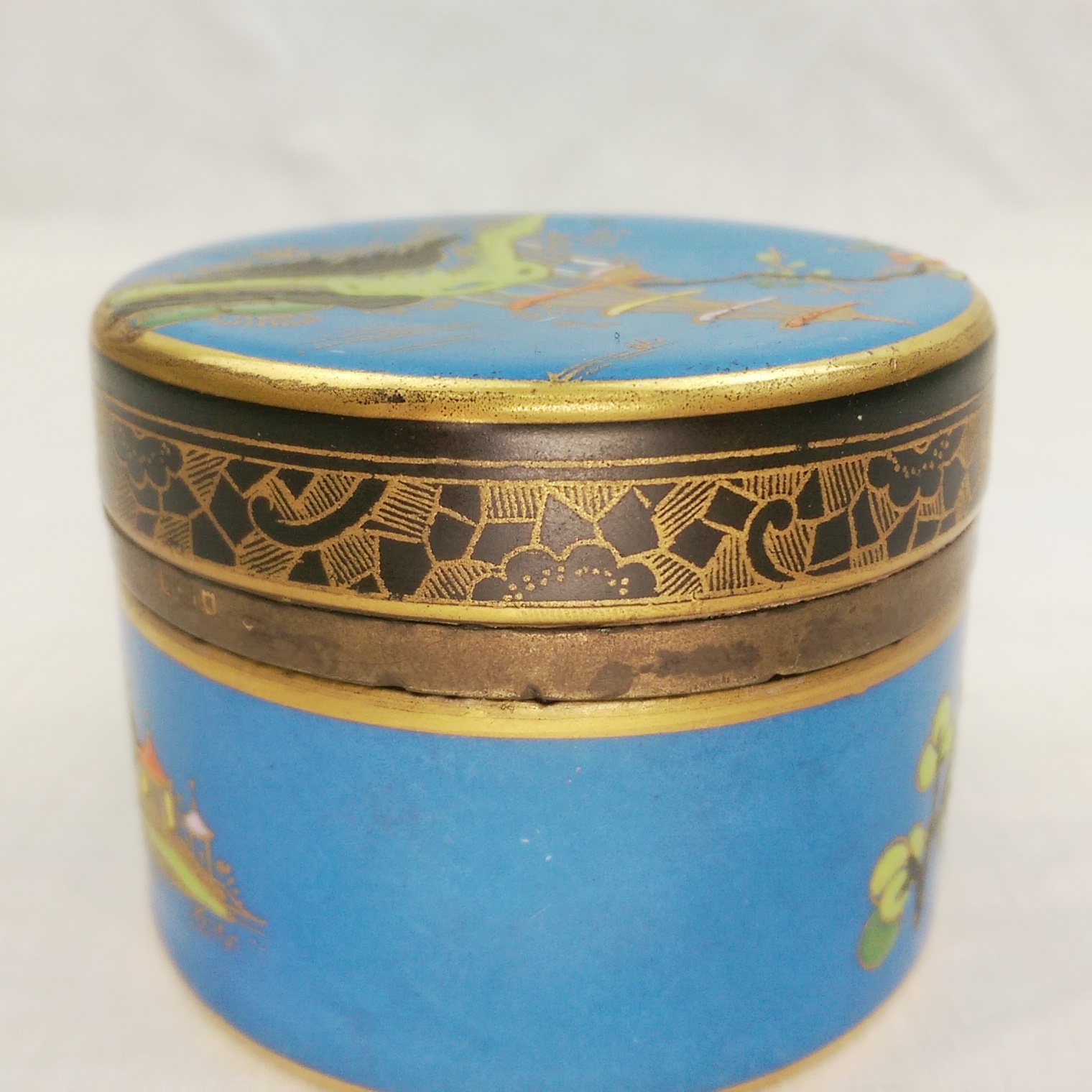 c1925 G.B. & Sons Porcelain & Sterling Silver Match Strike With Cover - Image 4