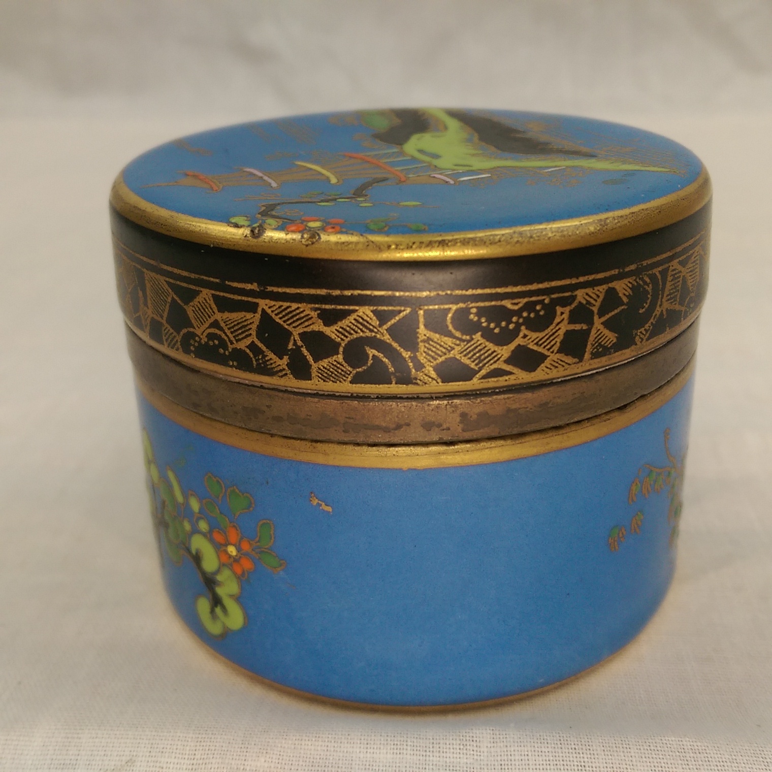 c1925 G.B. & Sons Porcelain & Sterling Silver Match Strike With Cover - Image 5