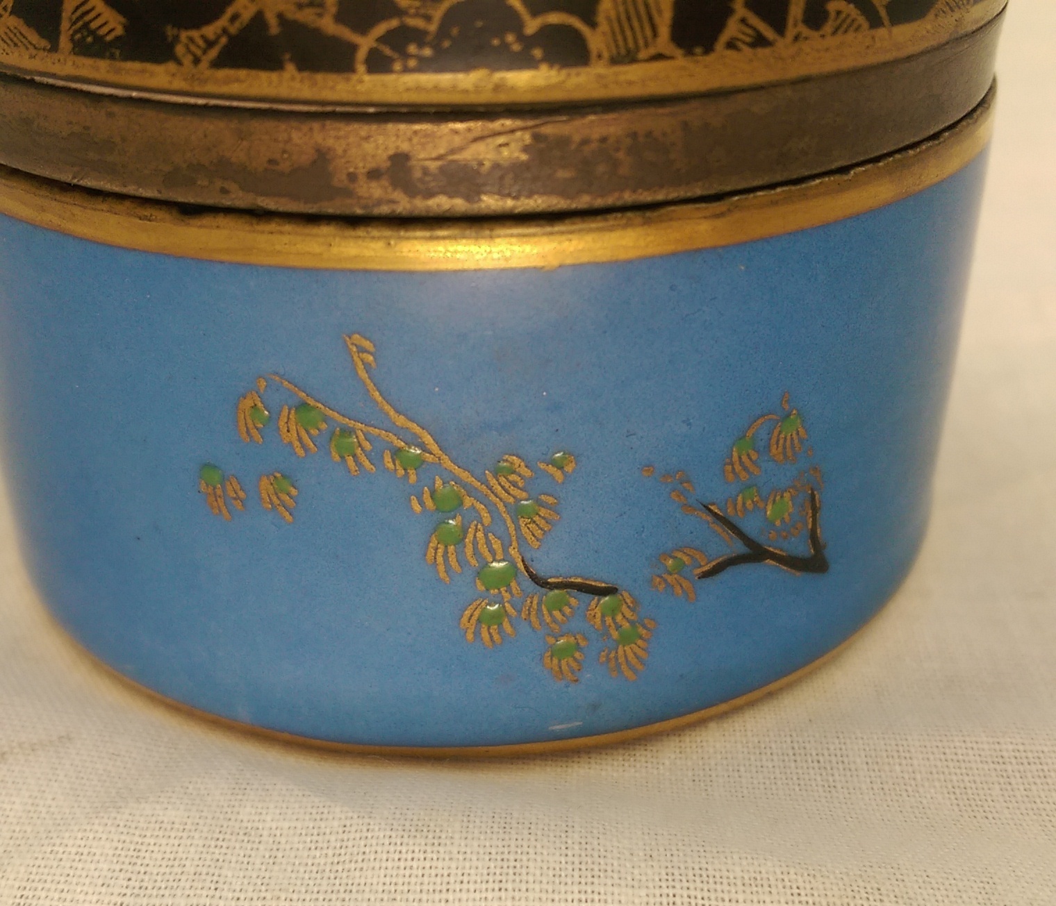 c1925 G.B. & Sons Porcelain & Sterling Silver Match Strike With Cover - Image 6