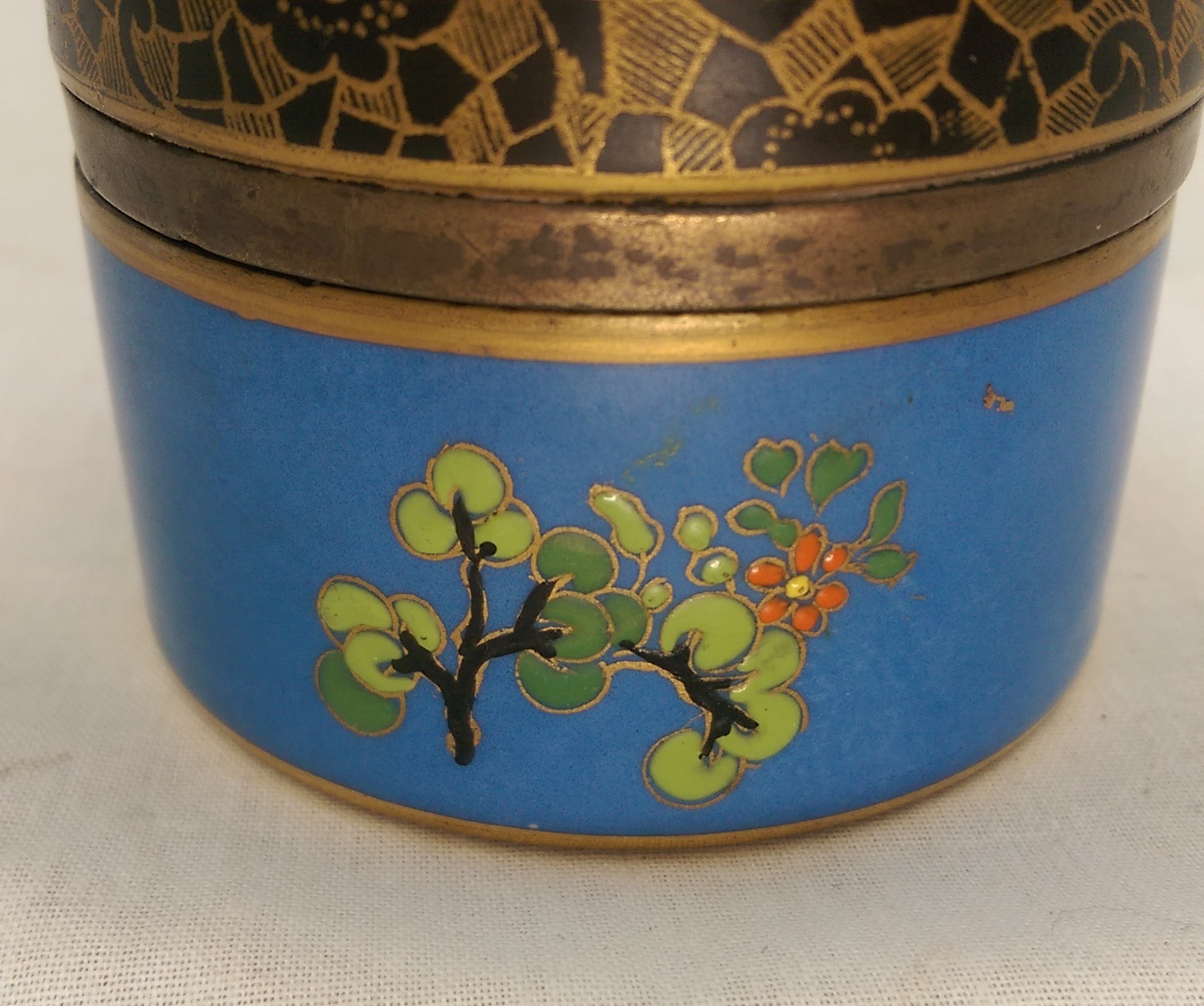 c1925 G.B. & Sons Porcelain & Sterling Silver Match Strike With Cover - Image 7