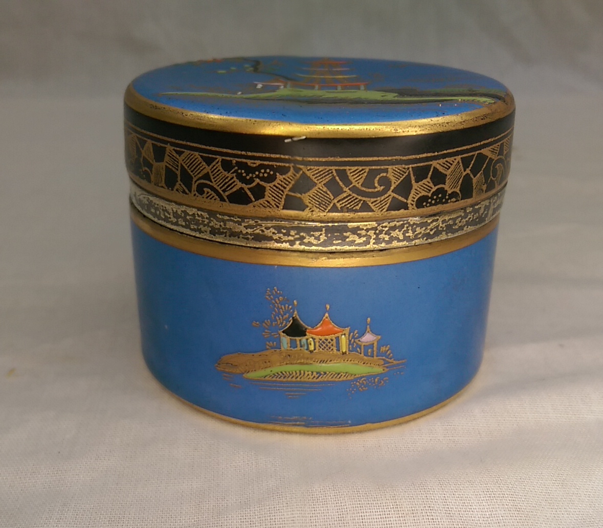 c1925 G.B. & Sons Porcelain & Sterling Silver Match Strike With Cover - Image 8