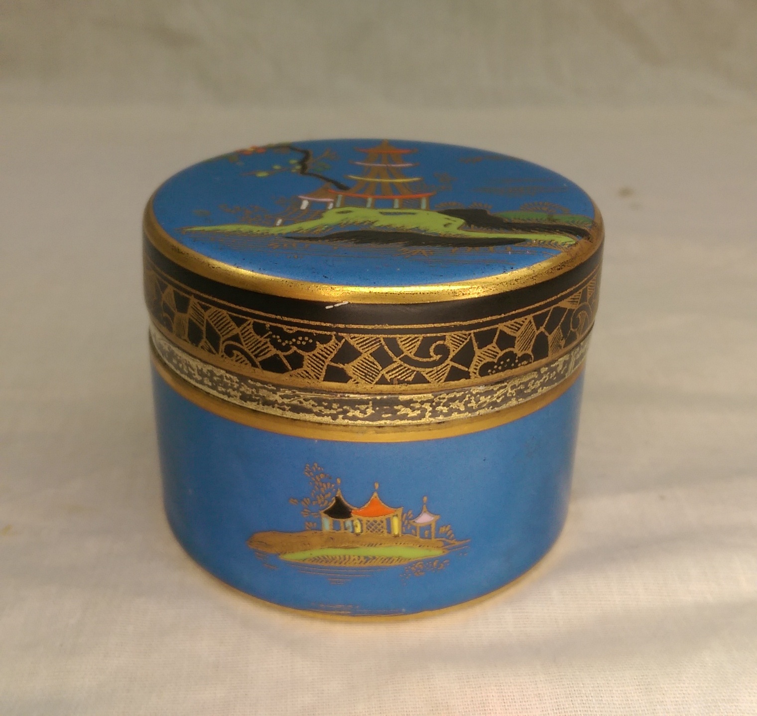 c1925 G.B. & Sons Porcelain & Sterling Silver Match Strike With Cover - Image 9
