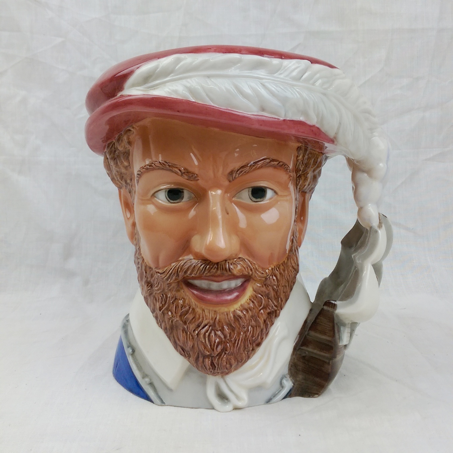 Franklin Mint Maritime Trust Large Porcelain Character Jug – Sir Francis Drake