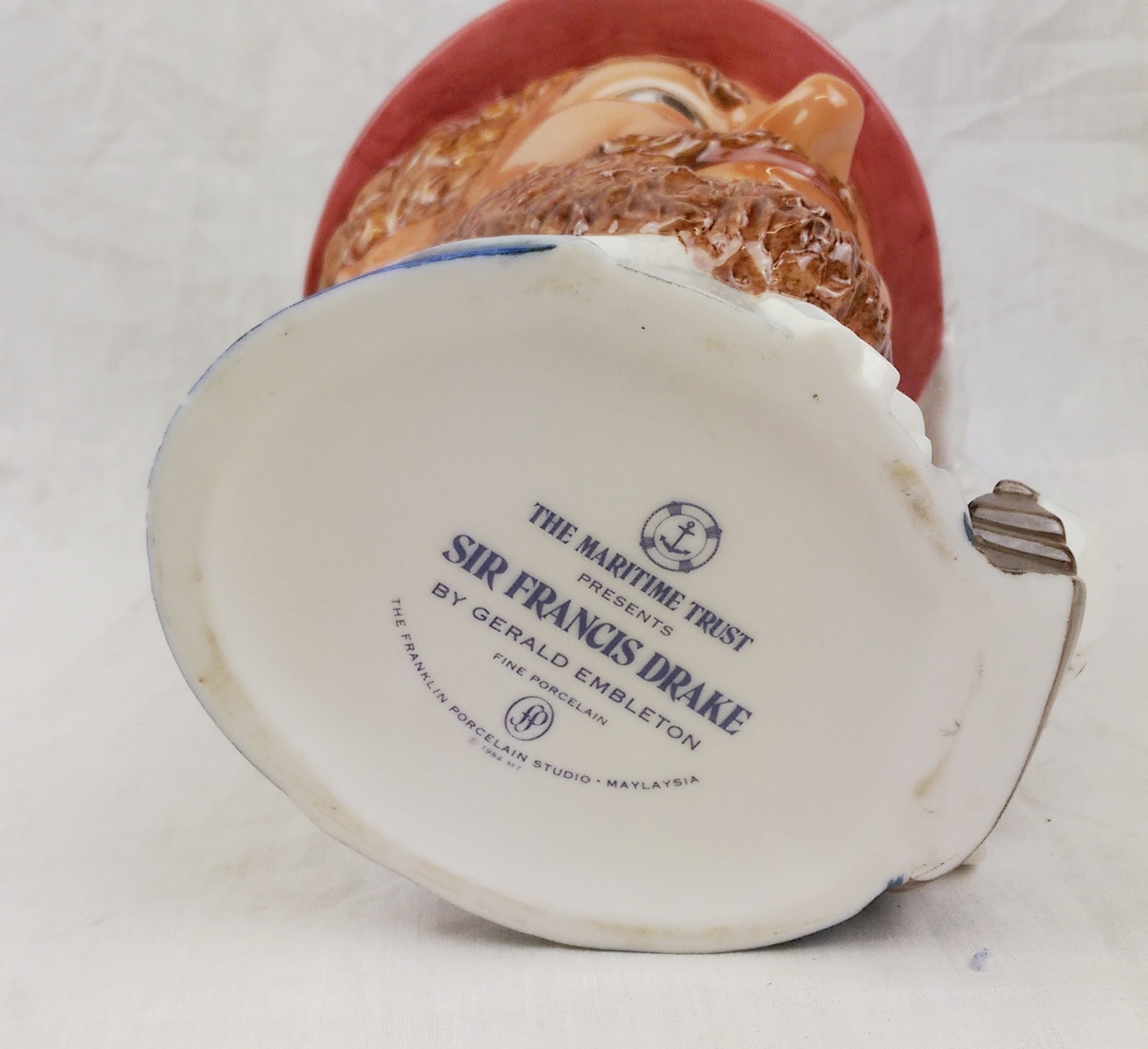 Franklin Mint Maritime Trust Large Porcelain Character Jug – Sir Francis Drake - Image 3