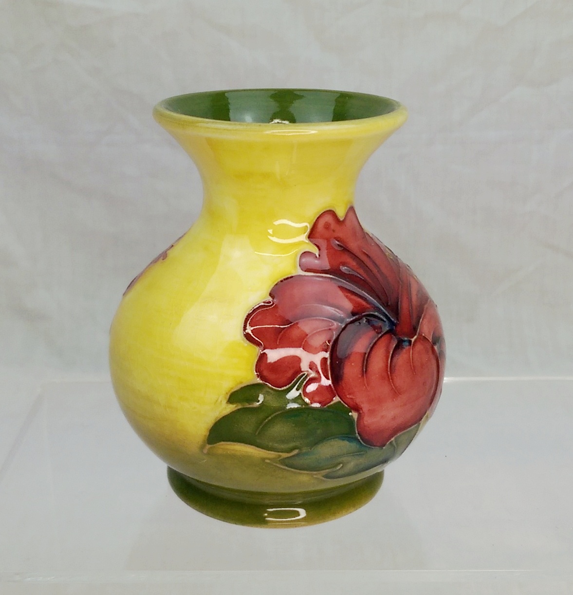 Moorcroft Yellow Hibiscus Pattern Small Vase #1 - Image 2