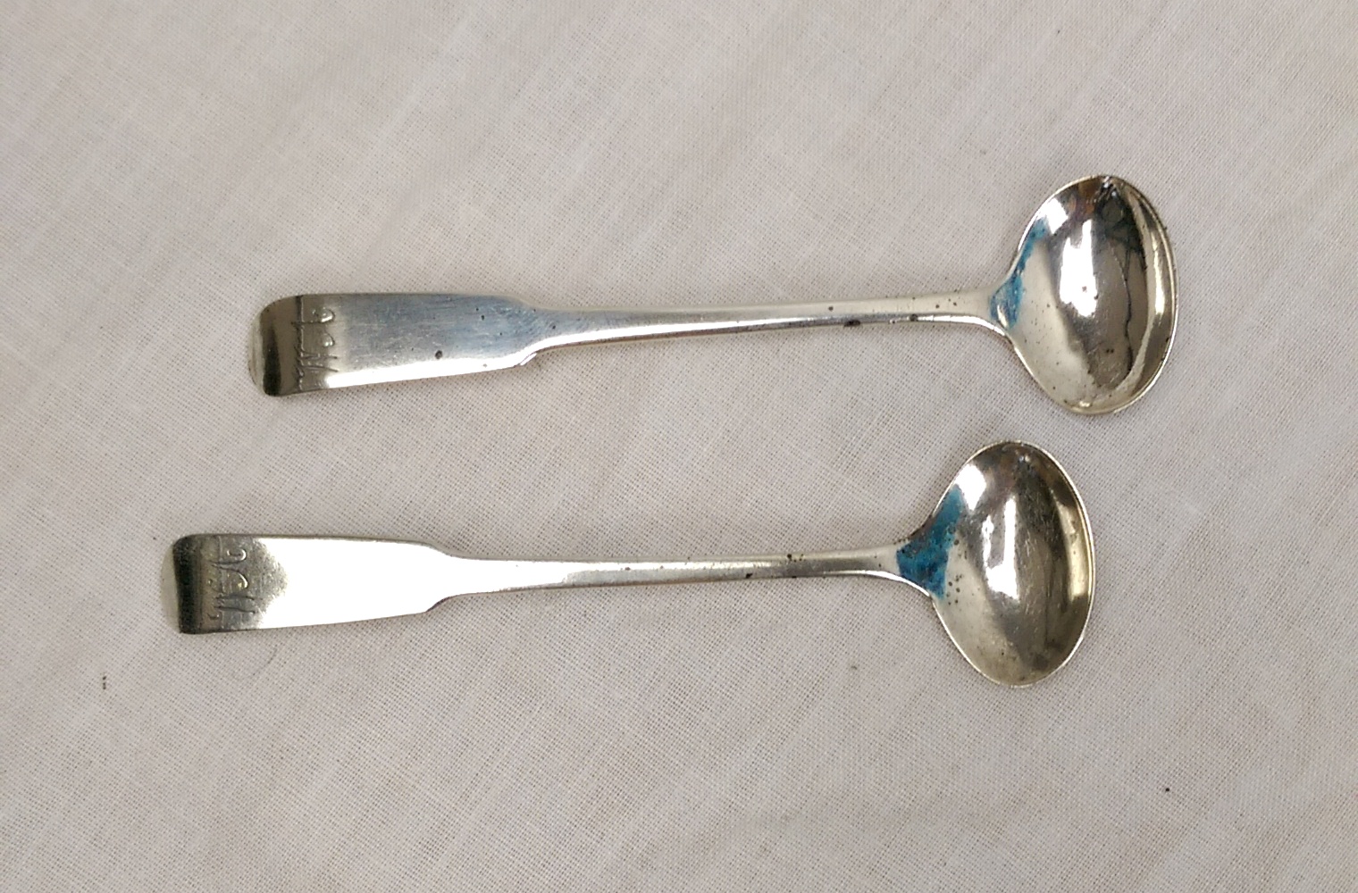 Cased Pair of Georgian Sterling Silver Mustard Spoons – Edinburgh 1810 - Image 2