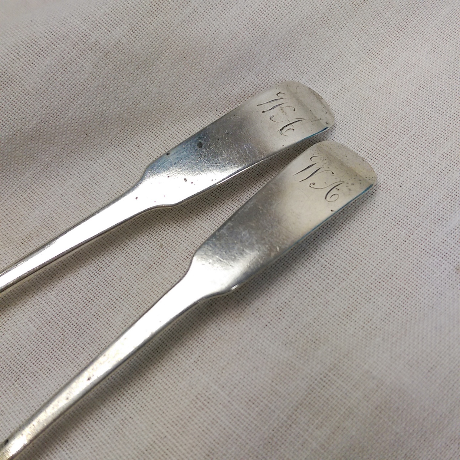 Cased Pair of Georgian Sterling Silver Mustard Spoons – Edinburgh 1810 - Image 7