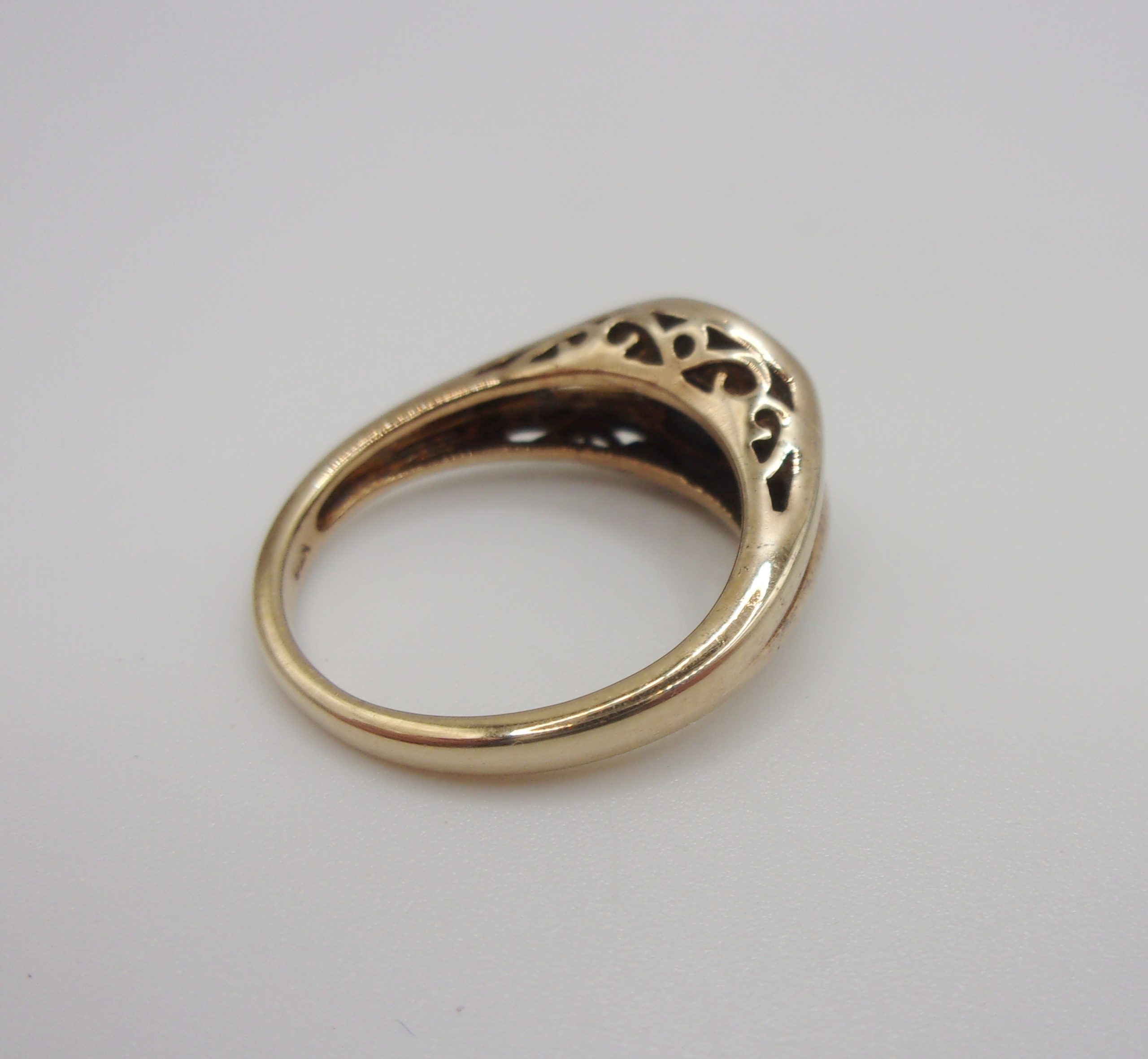 9ct Yellow Gold Sapphire & Diamond Ring UK Size J+ US 5 - Image 3
