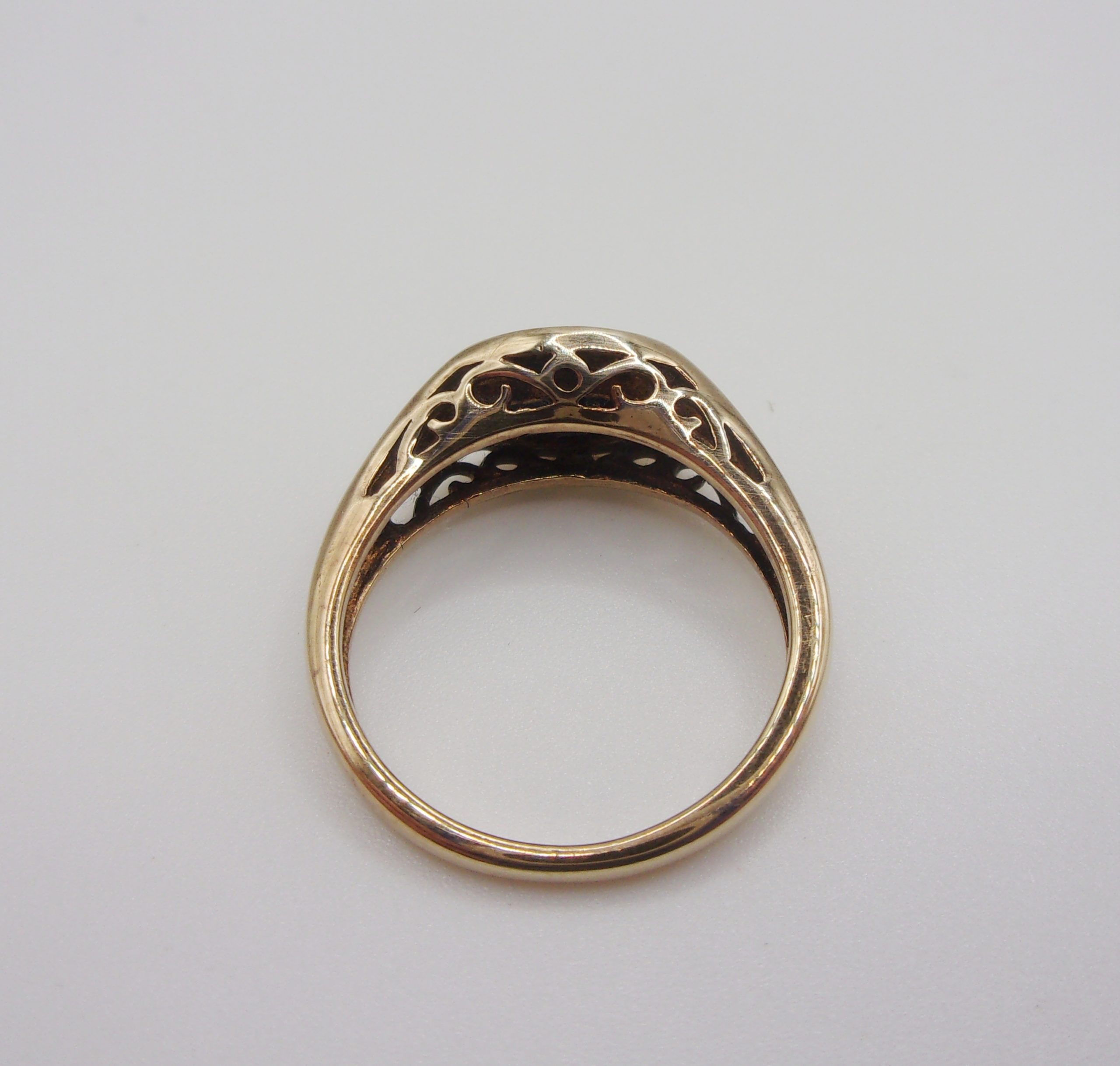 9ct Yellow Gold Sapphire & Diamond Ring UK Size J+ US 5 - Image 6