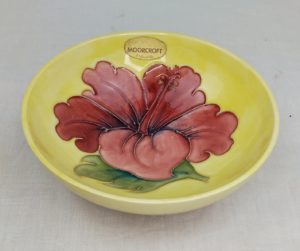 Moorcroft Yellow Hibiscus Pattern Small Footed Bowl