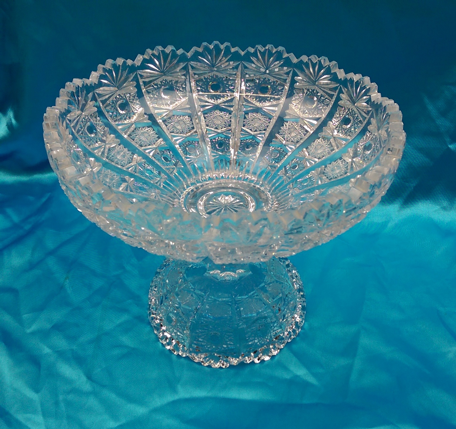 c1920’s Two Piece Cut Glass Fruit Bowl - Image 3