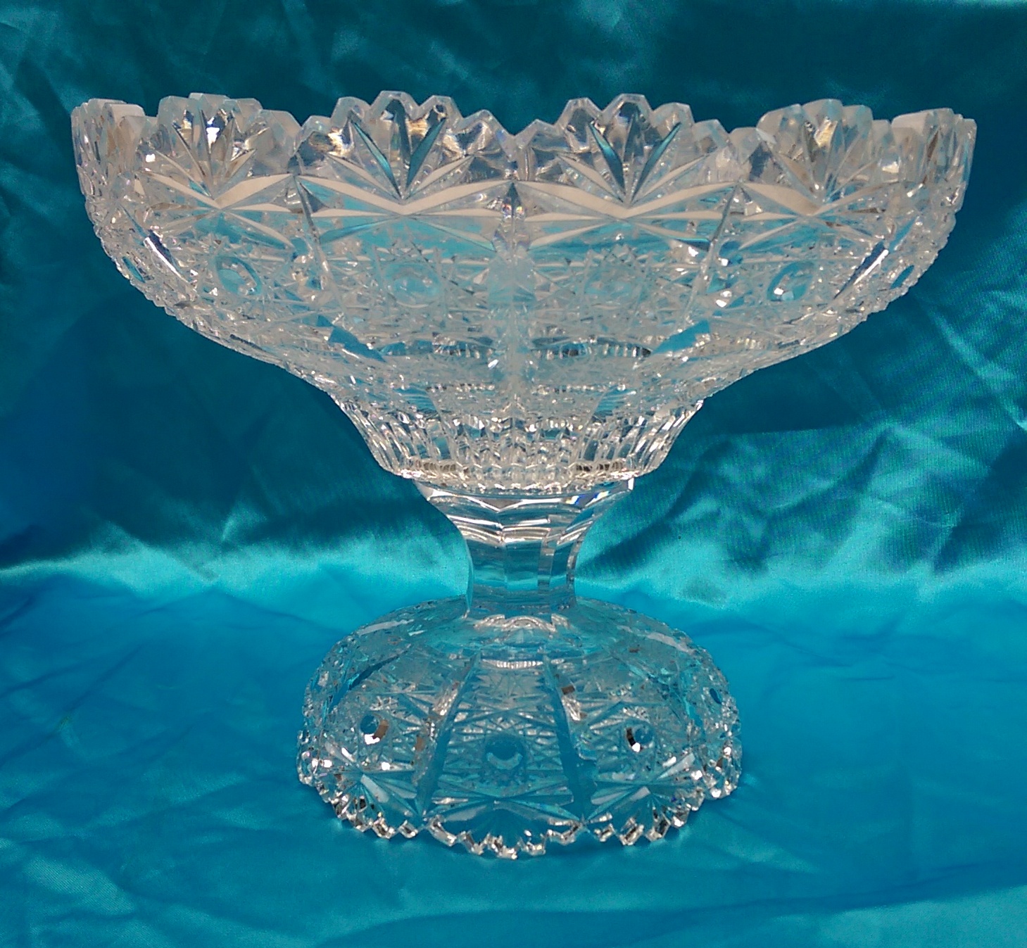 c1920’s Two Piece Cut Glass Fruit Bowl - Image 4