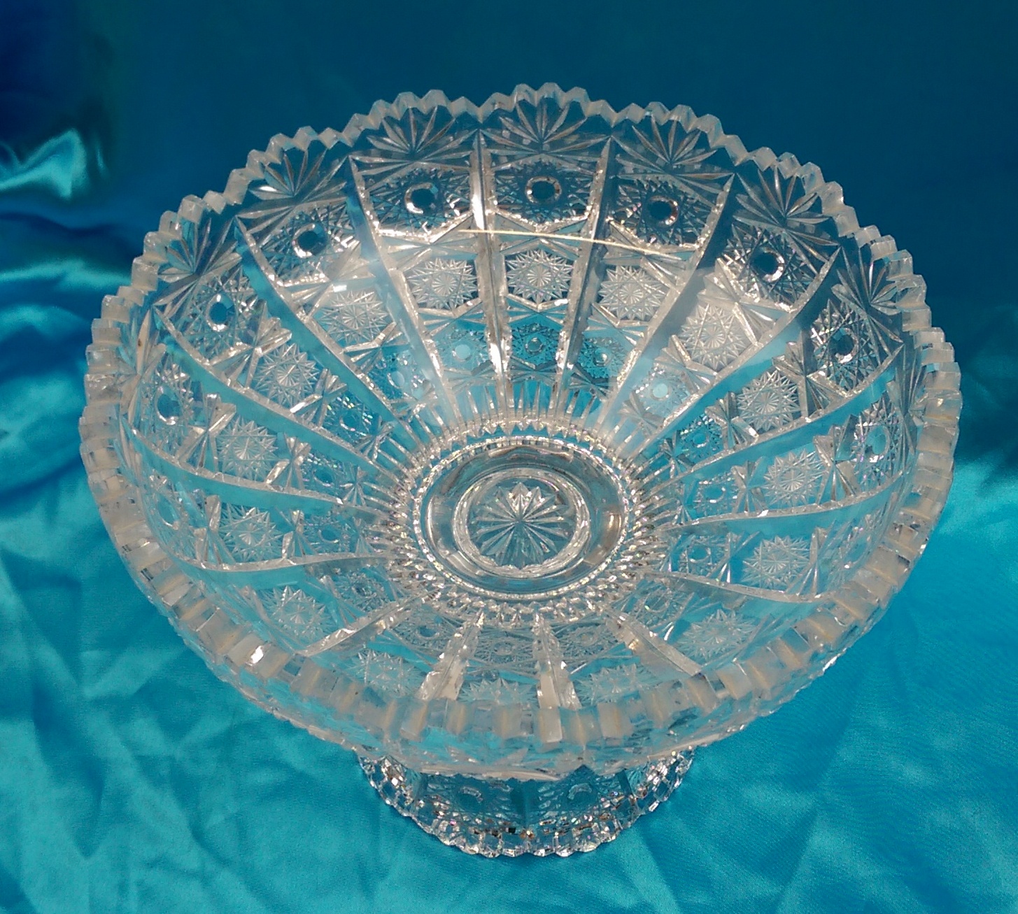 c1920’s Two Piece Cut Glass Fruit Bowl - Image 5