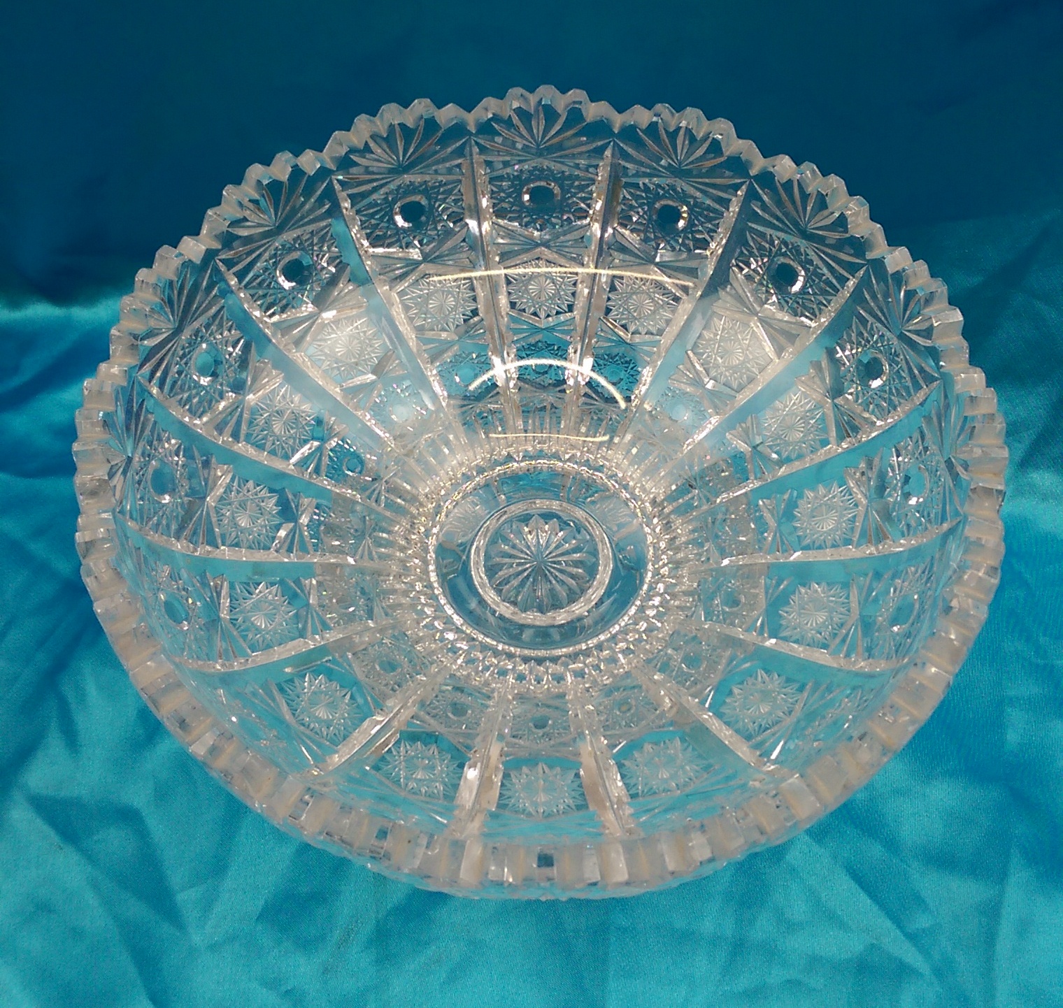 c1920’s Two Piece Cut Glass Fruit Bowl - Image 6