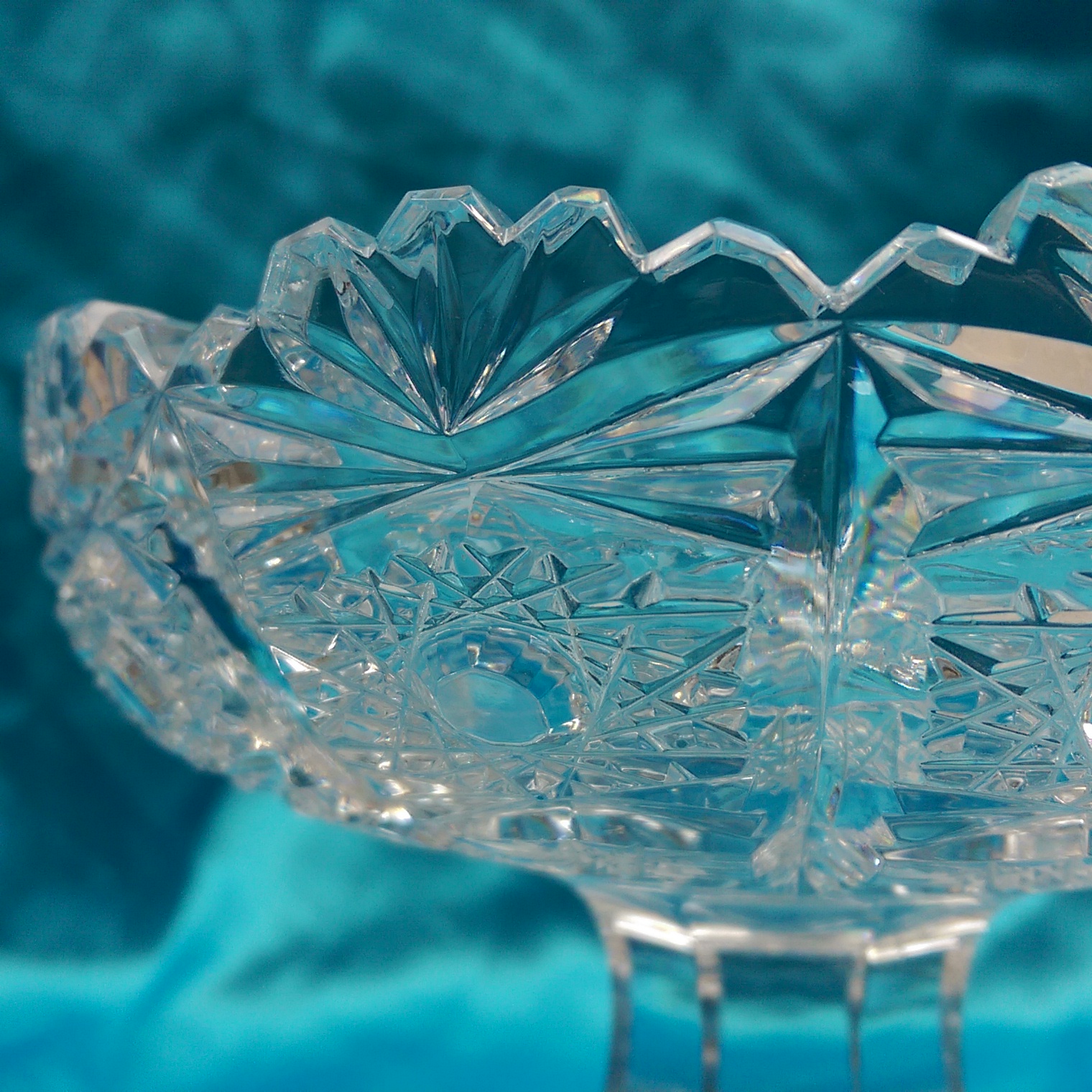c1920’s Two Piece Cut Glass Fruit Bowl - Image 7