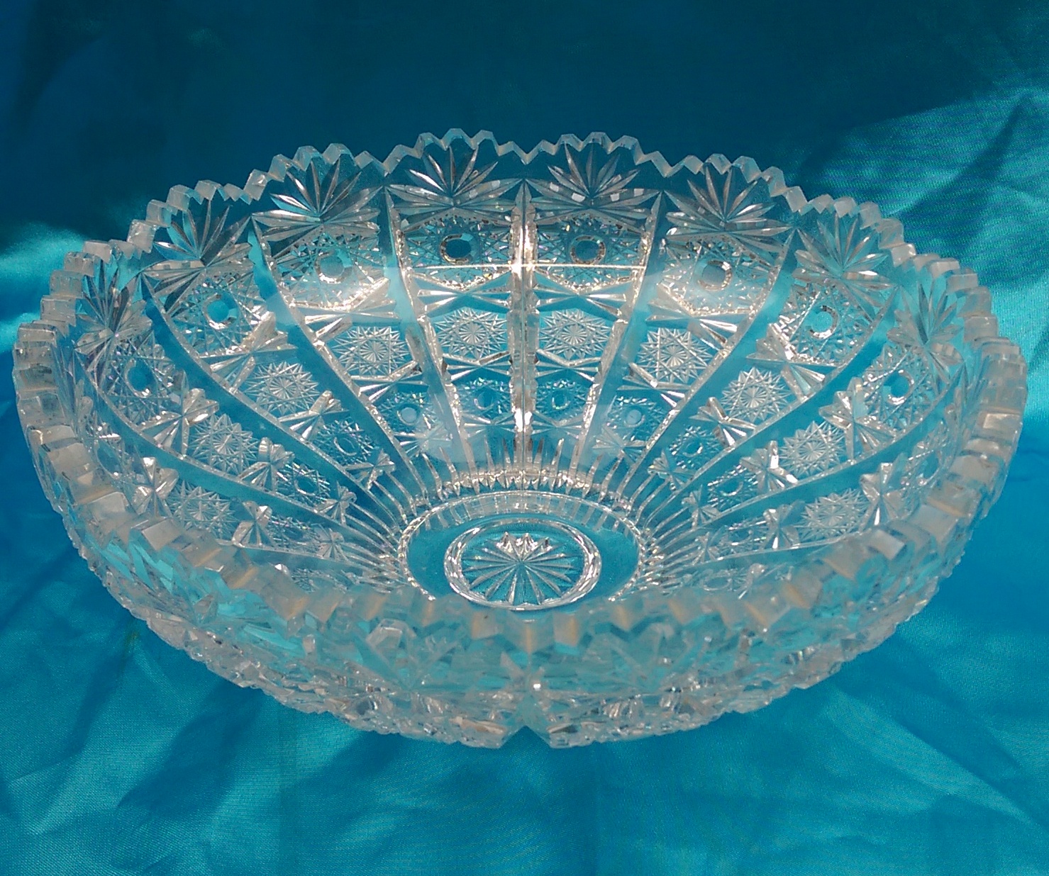 c1920’s Two Piece Cut Glass Fruit Bowl - Image 9