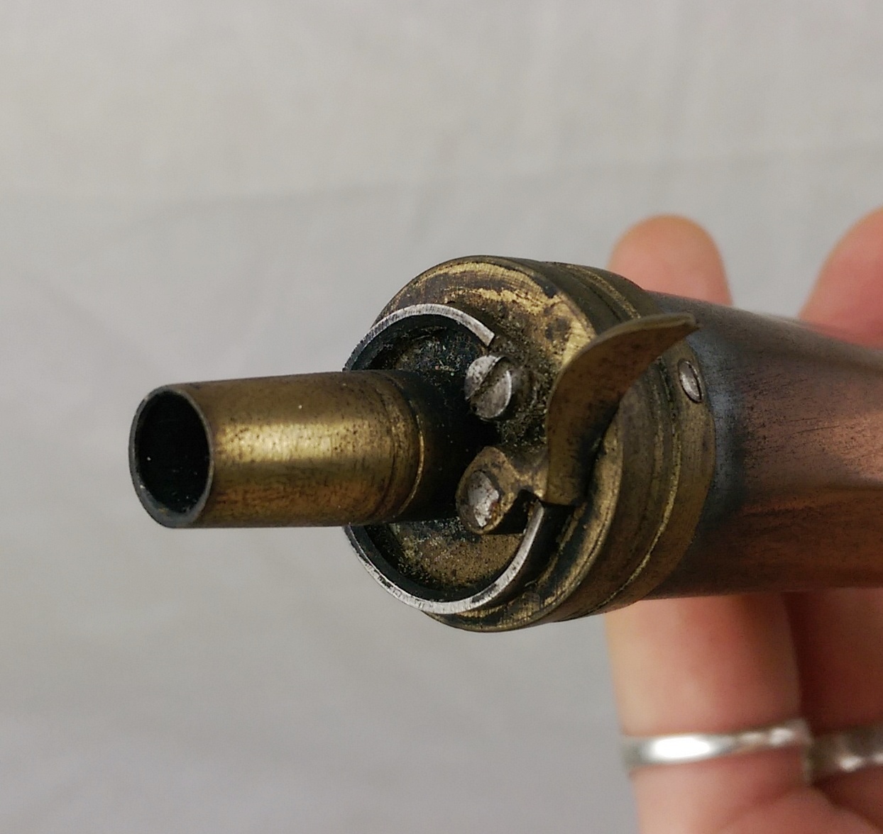 Small 19th Century Copper & Brass Powder Flask - Image 2