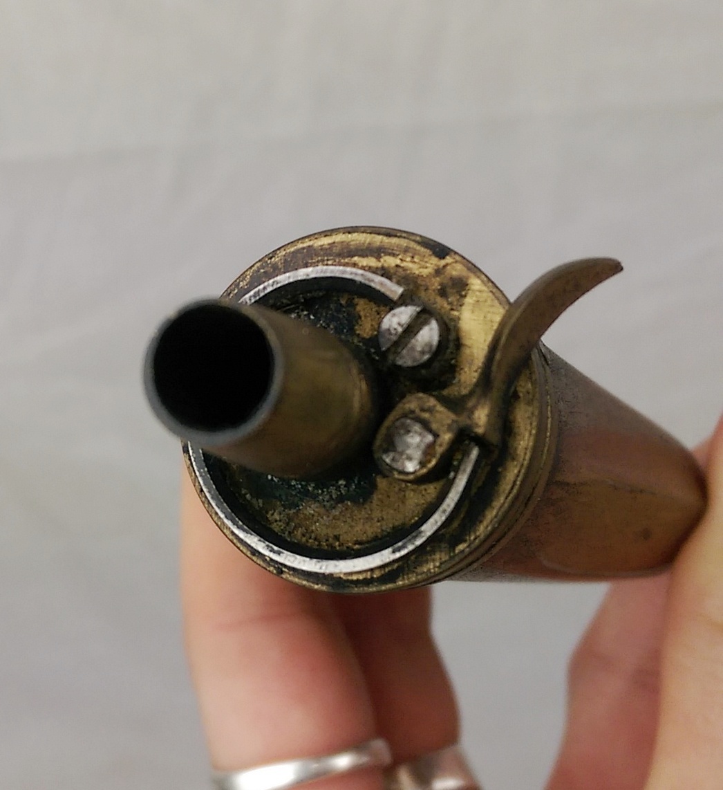 Small 19th Century Copper & Brass Powder Flask - Image 3