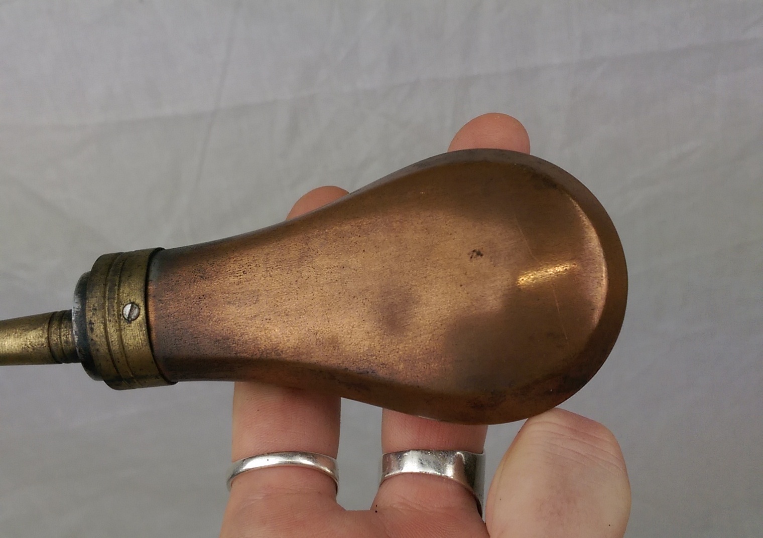 Small 19th Century Copper & Brass Powder Flask - Image 6