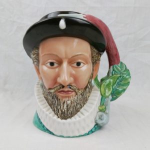 Franklin Mint Maritime Trust Large Porcelain Character Jug – Sir Walter Raleigh