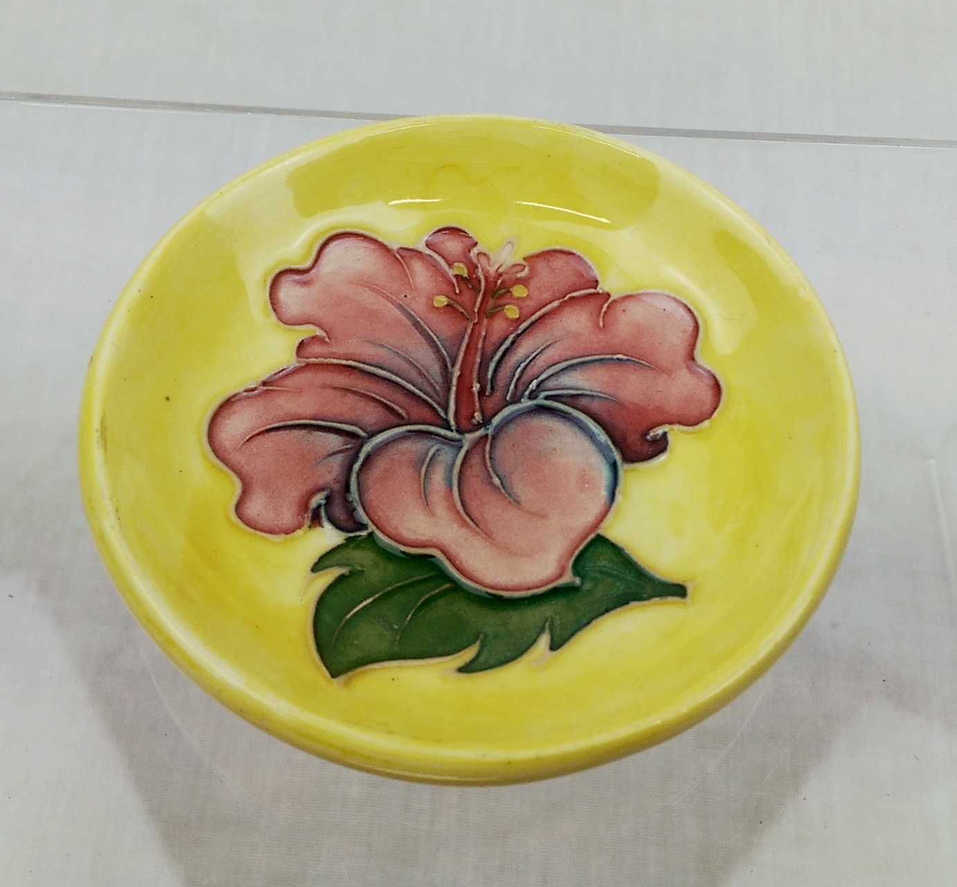 Moorcroft Yellow Hibiscus Pattern Pin Dish #2
