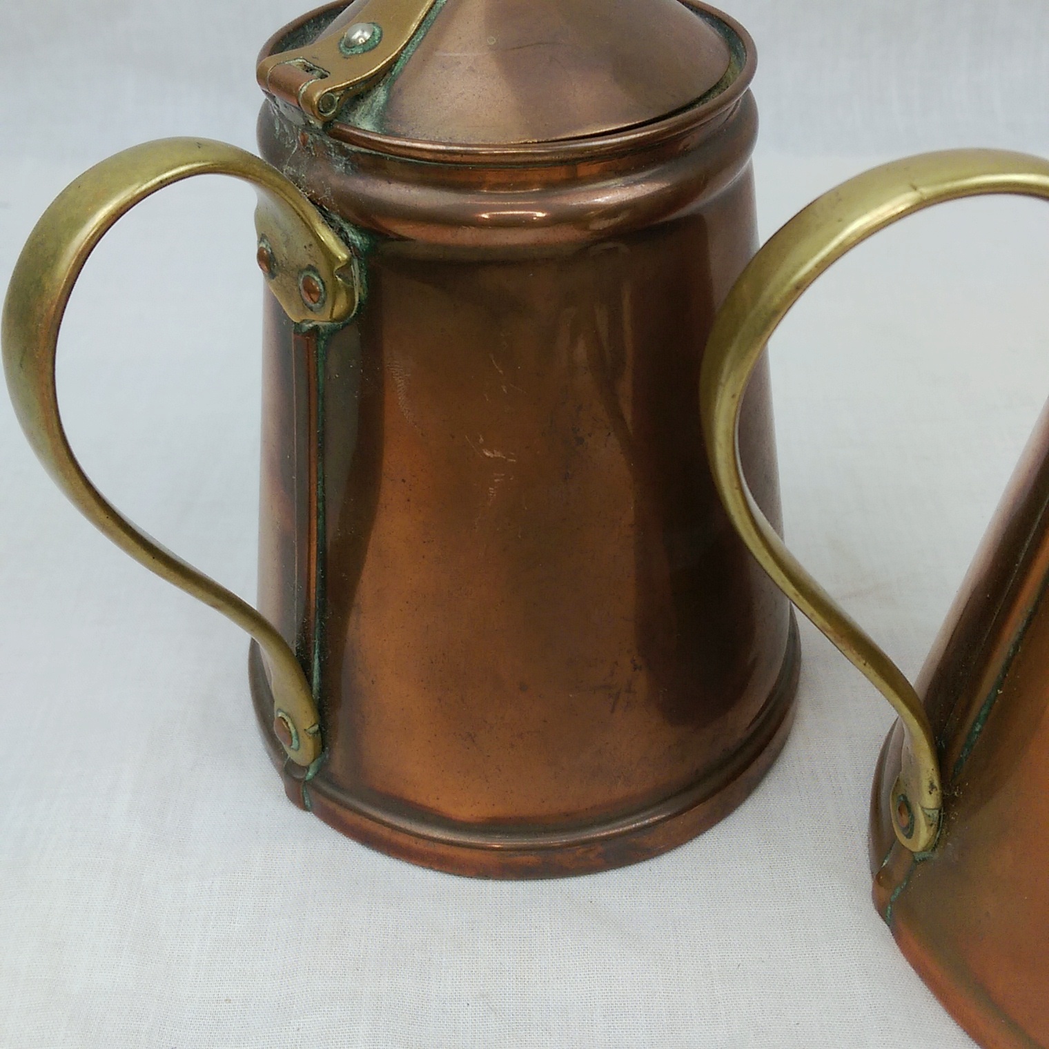 Pair Of Victorian Arts And Crafts Lidded Copper Insulated Hot Water Jugs By W.A.S. Benson - Image 7