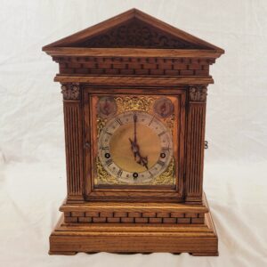 Late 19th Century W & H Winterhalder And Hofmeier Oak Striking And Chiming Bracket Clock