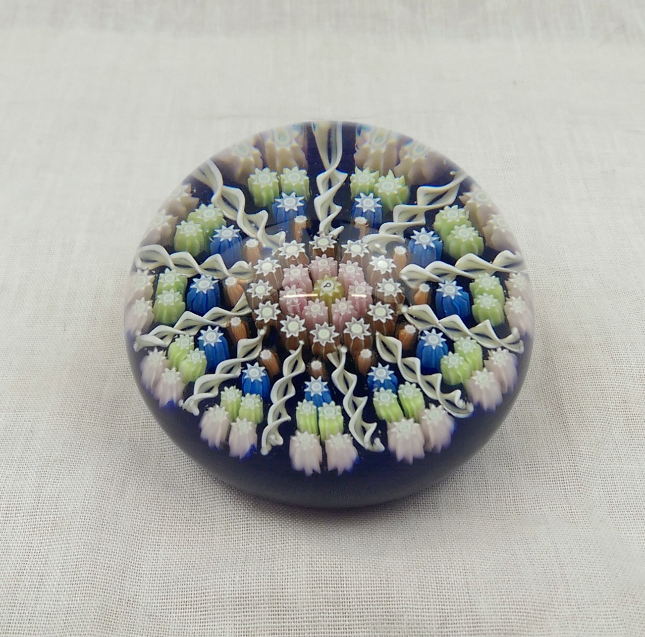 Perthshire Millefiori Flowers And Cane Paperweight - Image 2