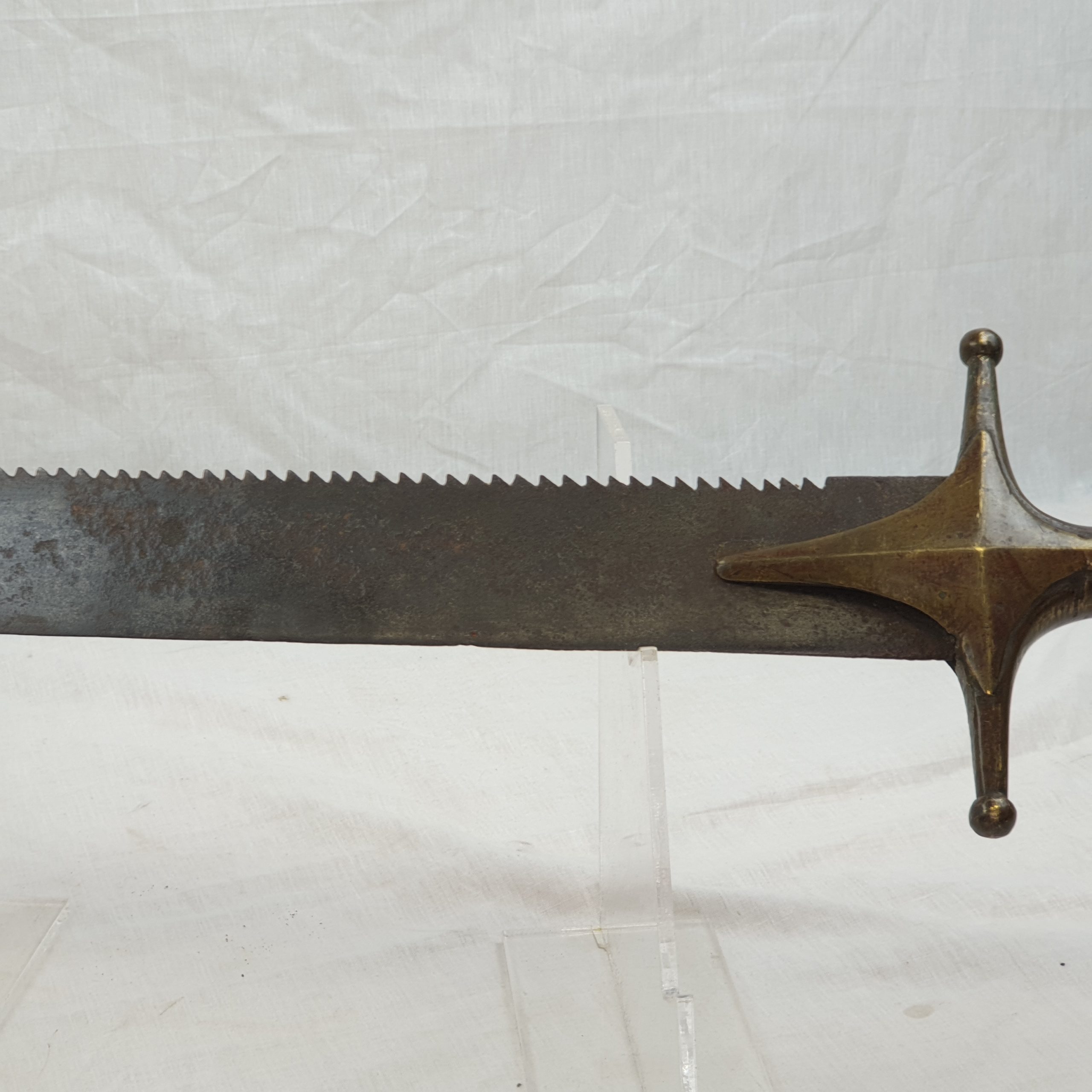 Very Rare Circa 1810 Russian Sappers Side Arm Short Sawback Sword - Image 5