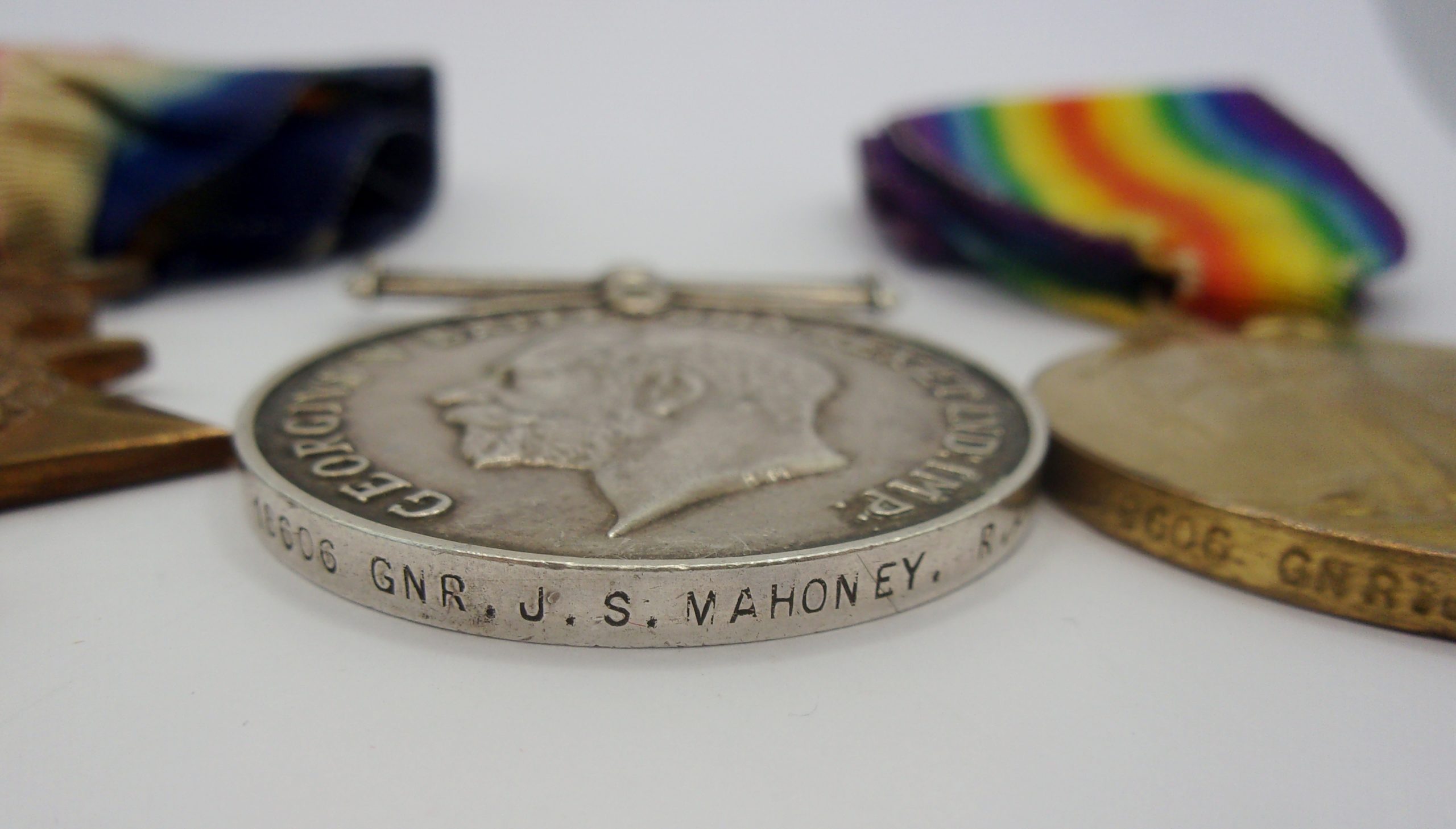 WW1 Medal Trio To Gunner J.S. Mahoney R.G.A. - Image 4