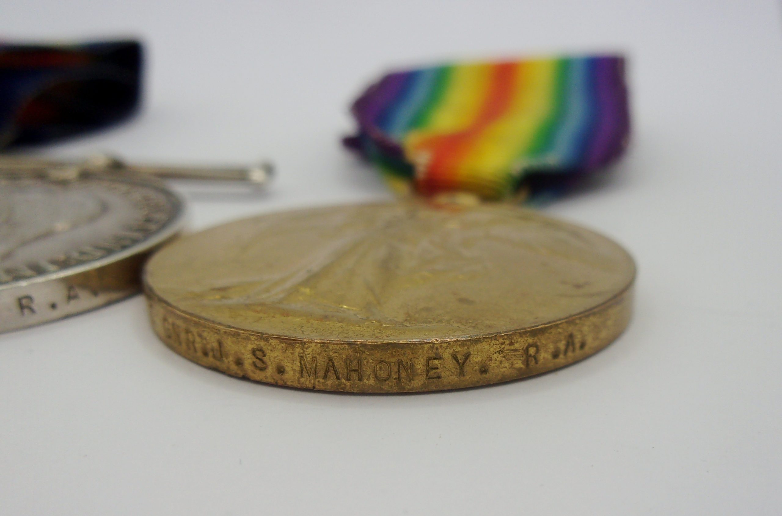 WW1 Medal Trio To Gunner J.S. Mahoney R.G.A. - Image 3