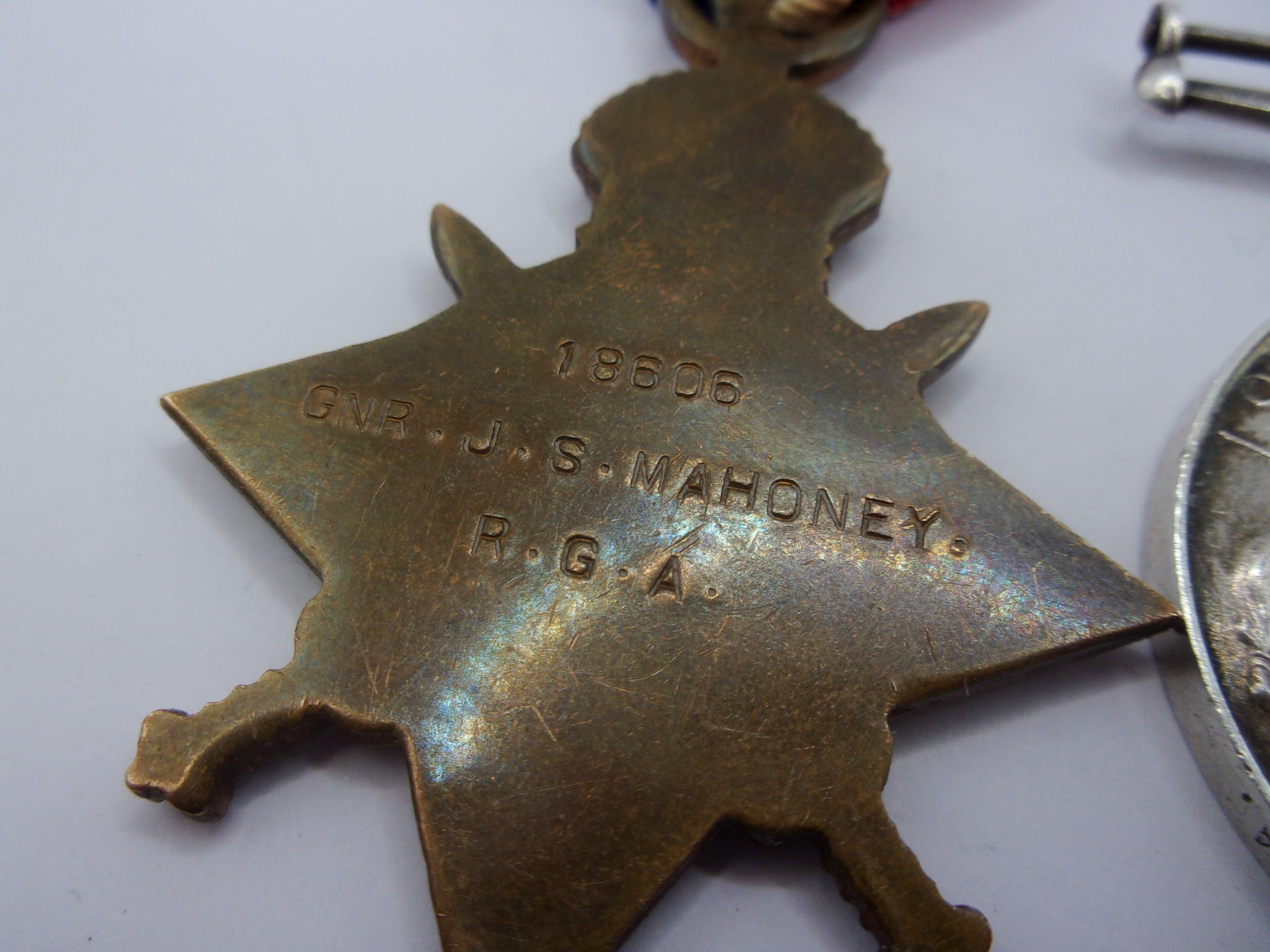 WW1 Medal Trio To Gunner J.S. Mahoney R.G.A. - Image 2