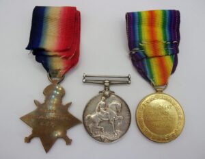 WW1 Medal Trio To Gunner J.S. Mahoney R.G.A.