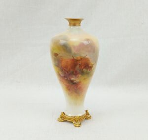 1938 Royal Worcester Highland Cattle Vase By Harry Stinton