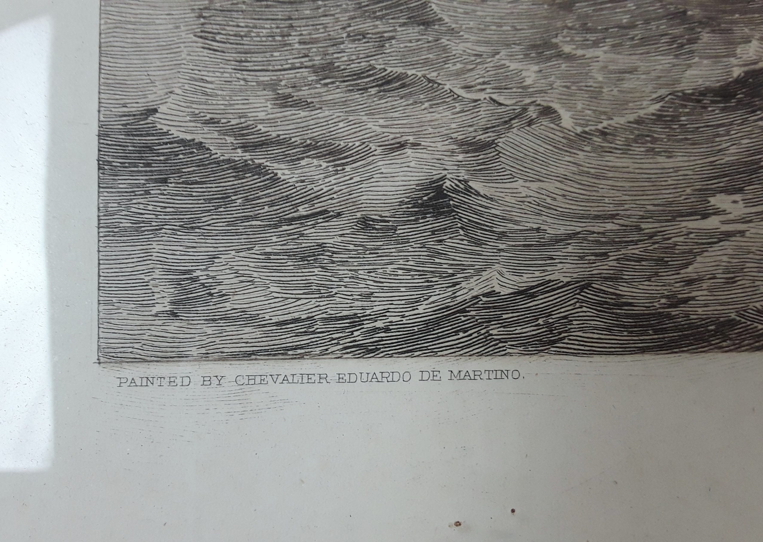 c1880 Framed Pair Of Lithographic Prints 'The Victory and The Euryalus After The Battle Of Trafalgar' by Chevalier Eduardo De Martino (1838-1912) - Image 3