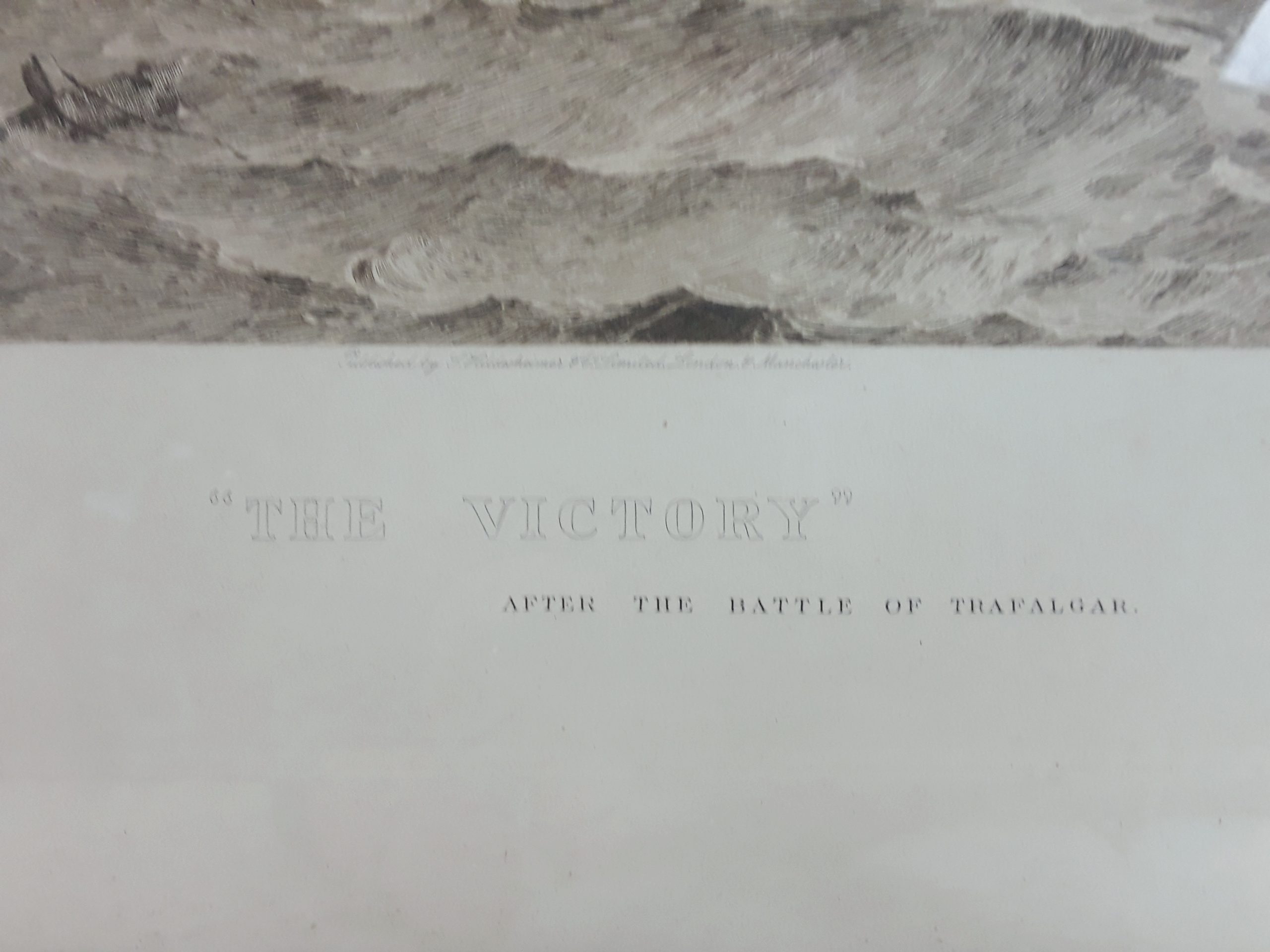 c1880 Framed Pair Of Lithographic Prints 'The Victory and The Euryalus After The Battle Of Trafalgar' by Chevalier Eduardo De Martino (1838-1912) - Image 13