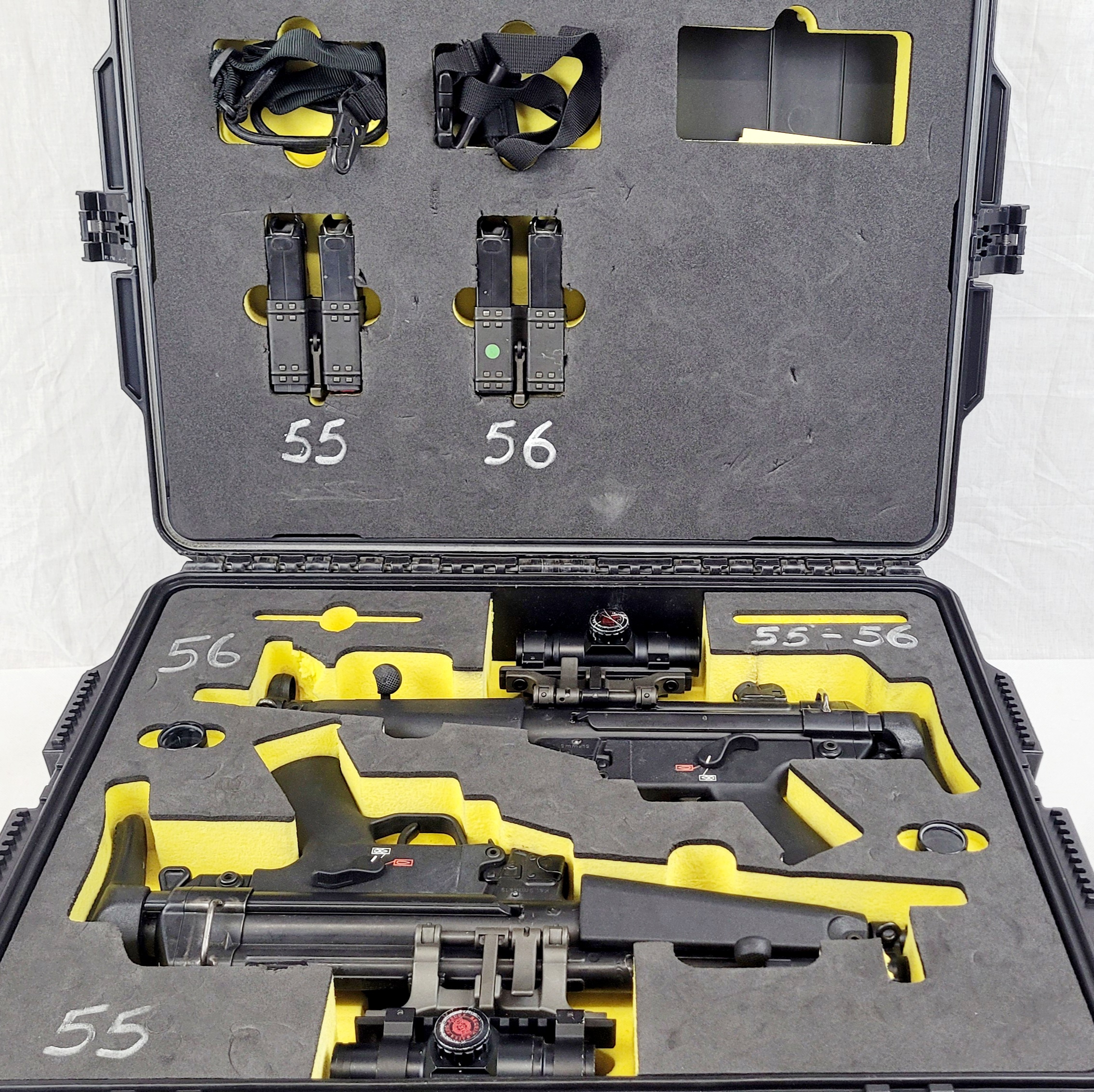 Cased Pair of Heckler and Koch MP5A3 Cal. 9mm Sub Machine Gun