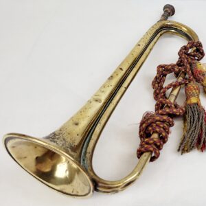 British Boer War Military Bugle With Lanyard Made In Paris For A.W. Gamage Ltd Of London